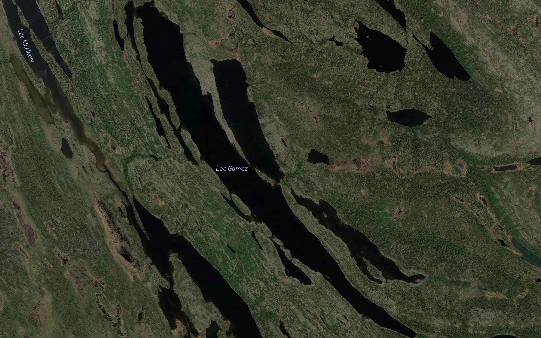 Satellite map of the Lac Gomez
