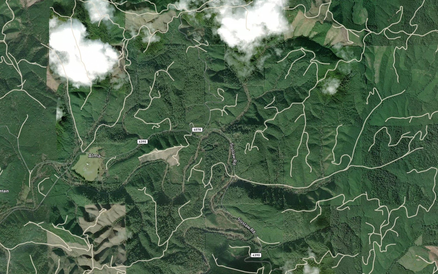Satellite map of the Pheasant Creek