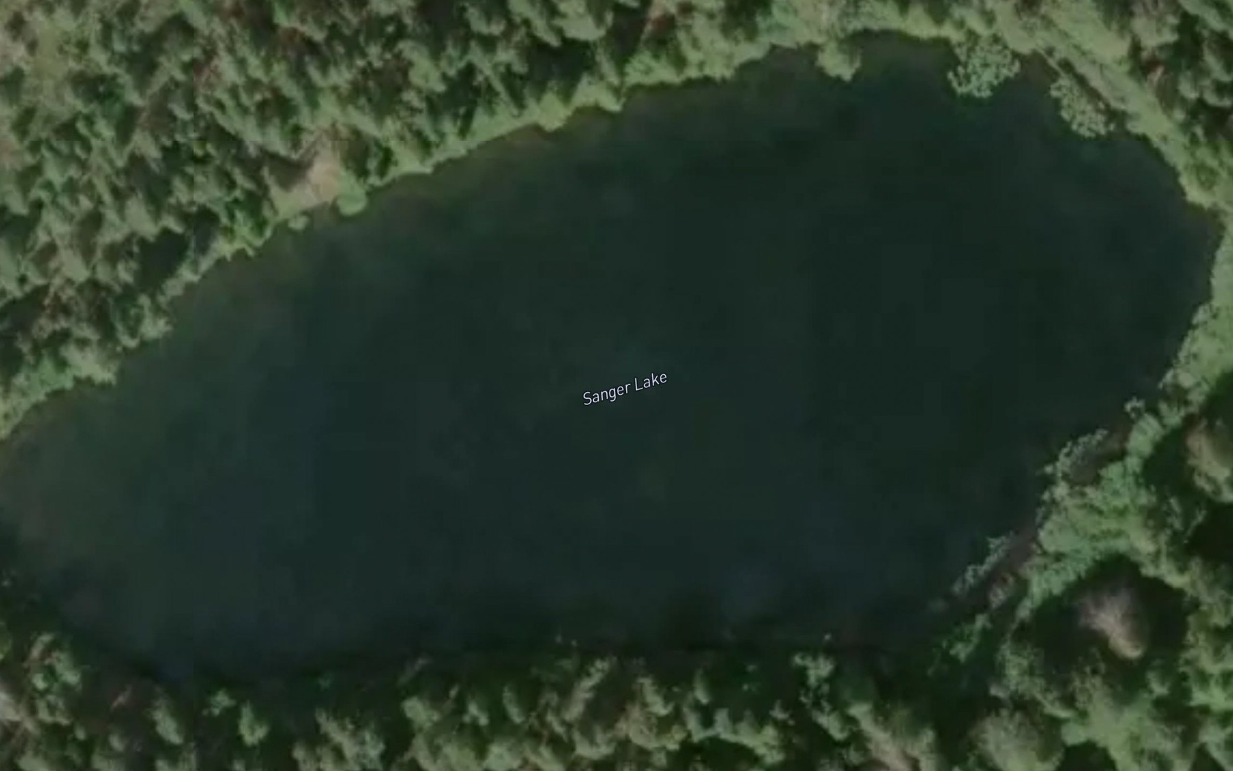 Satellite map of the Sanger Lake