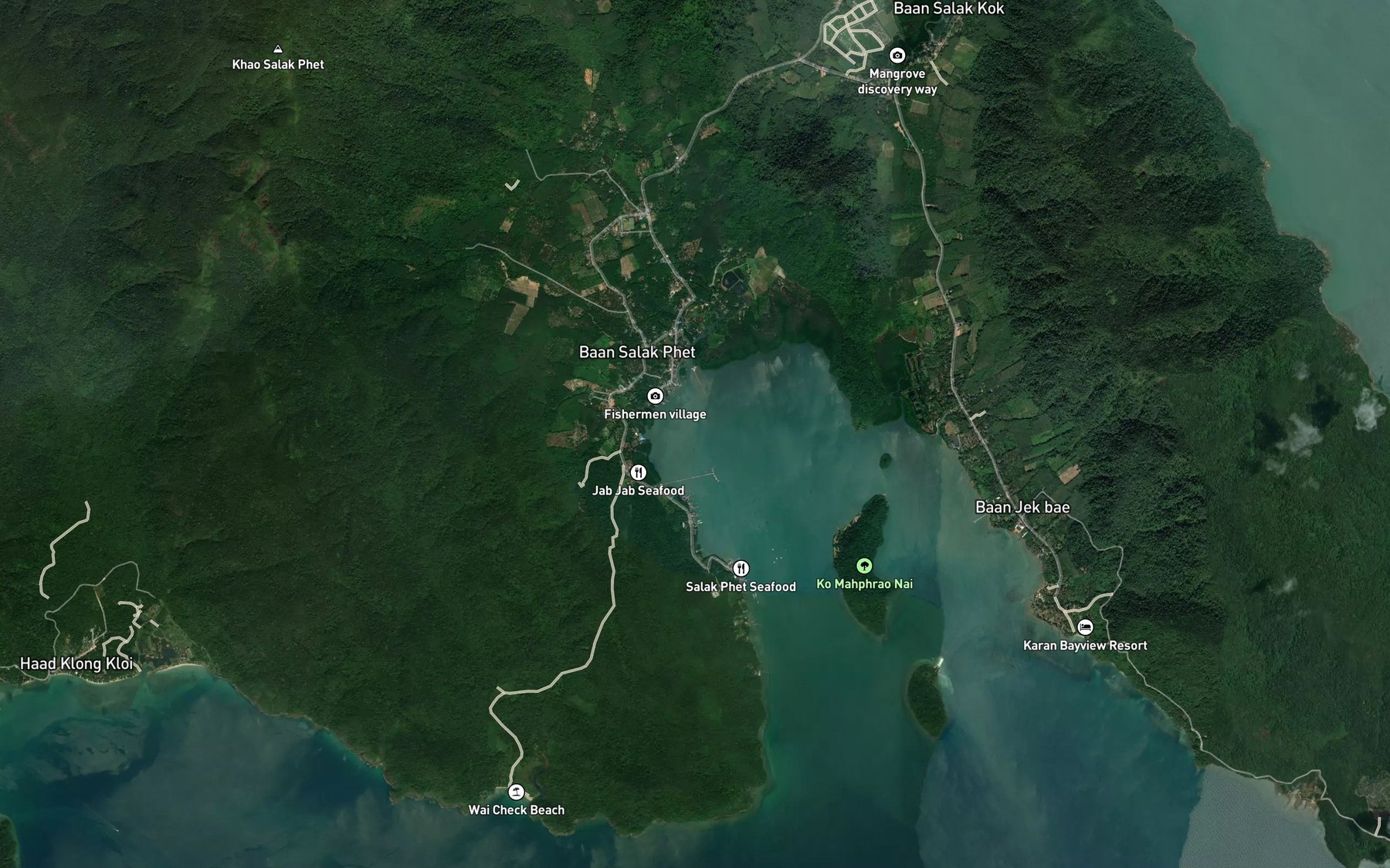 Satellite map of the Ao Salak Phet