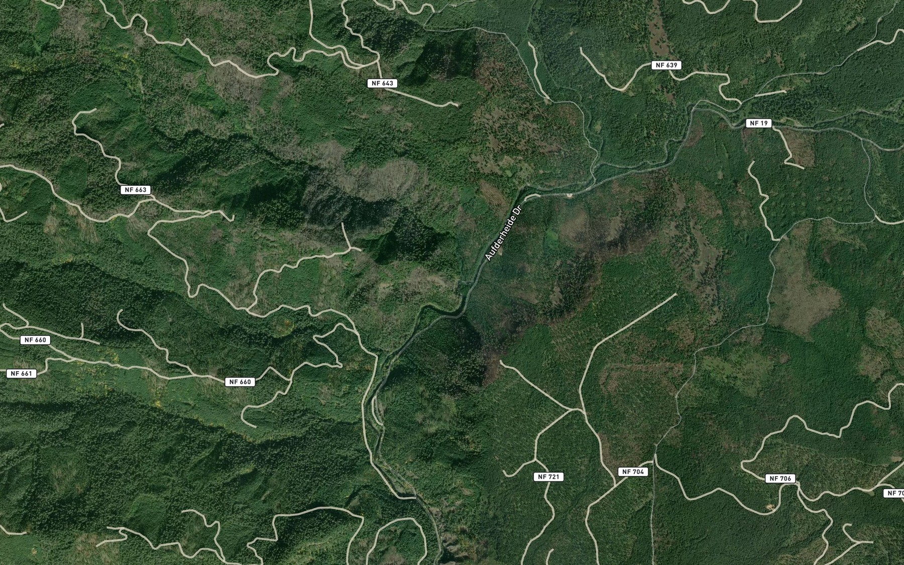 Satellite map of the Chalk Creek