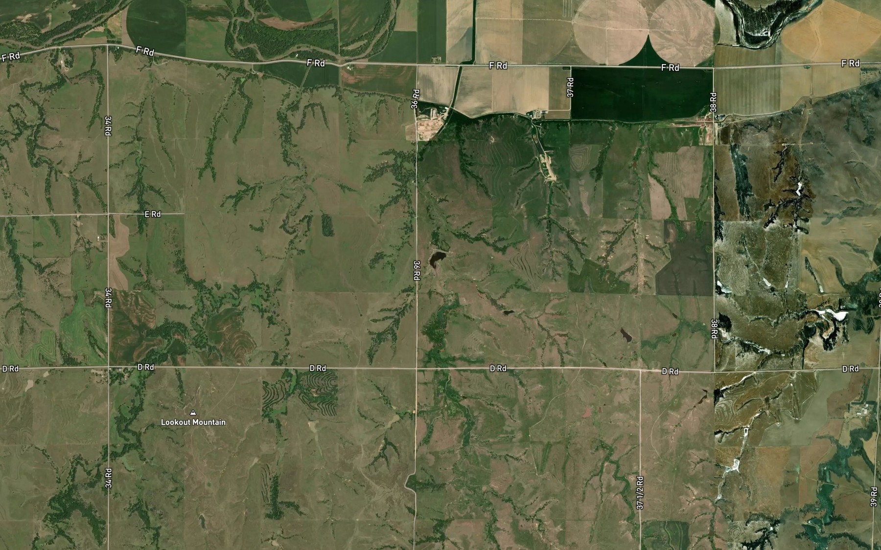 Satellite map of the Sindt Reservoir