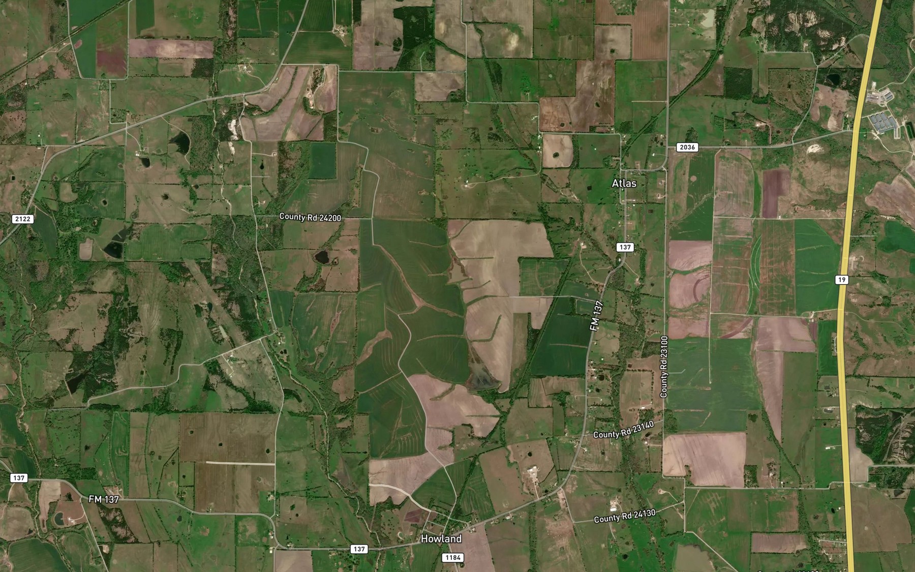 Satellite map of the Harrington North Lake