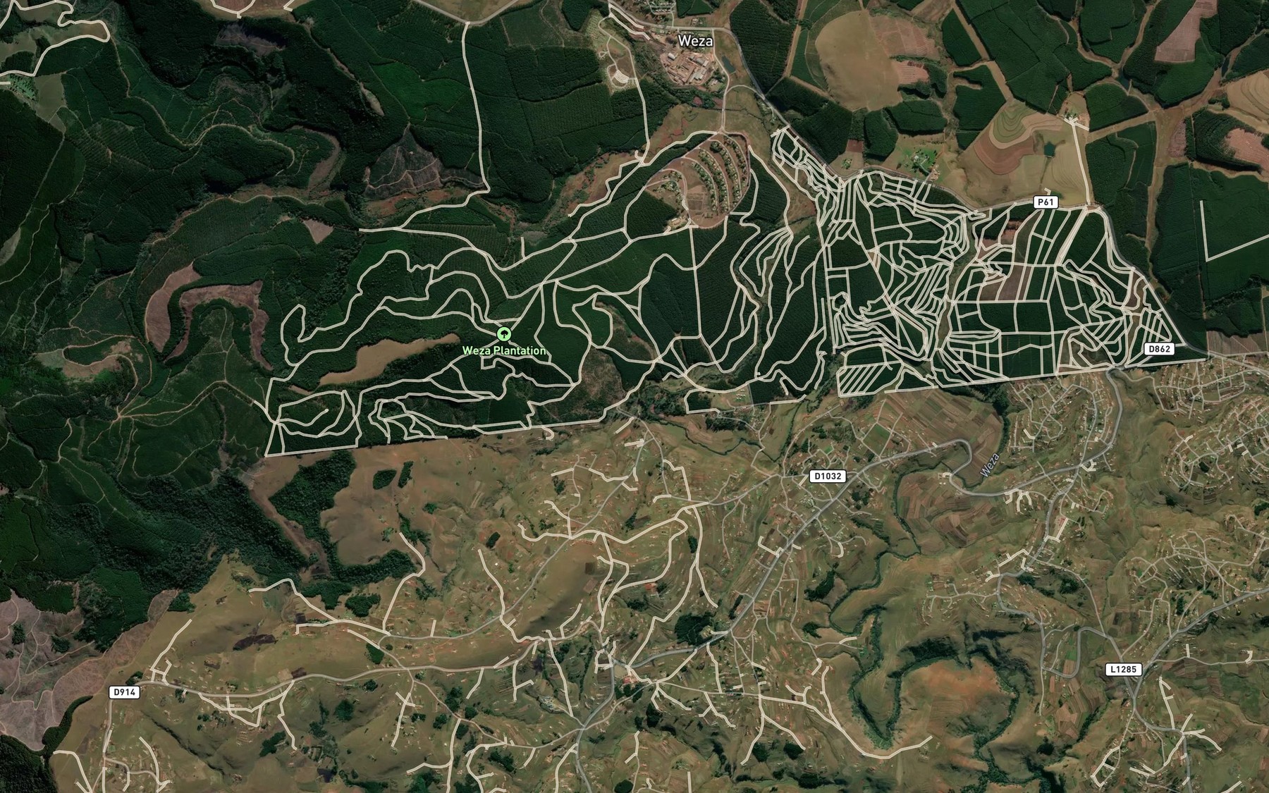 Satellite map of the Dlingozi
