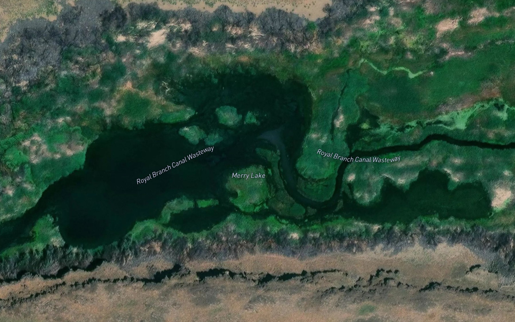Satellite map of the Merry Lake