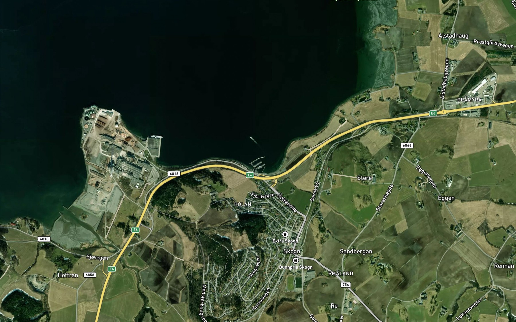 Satellite map of the Holsandbukta