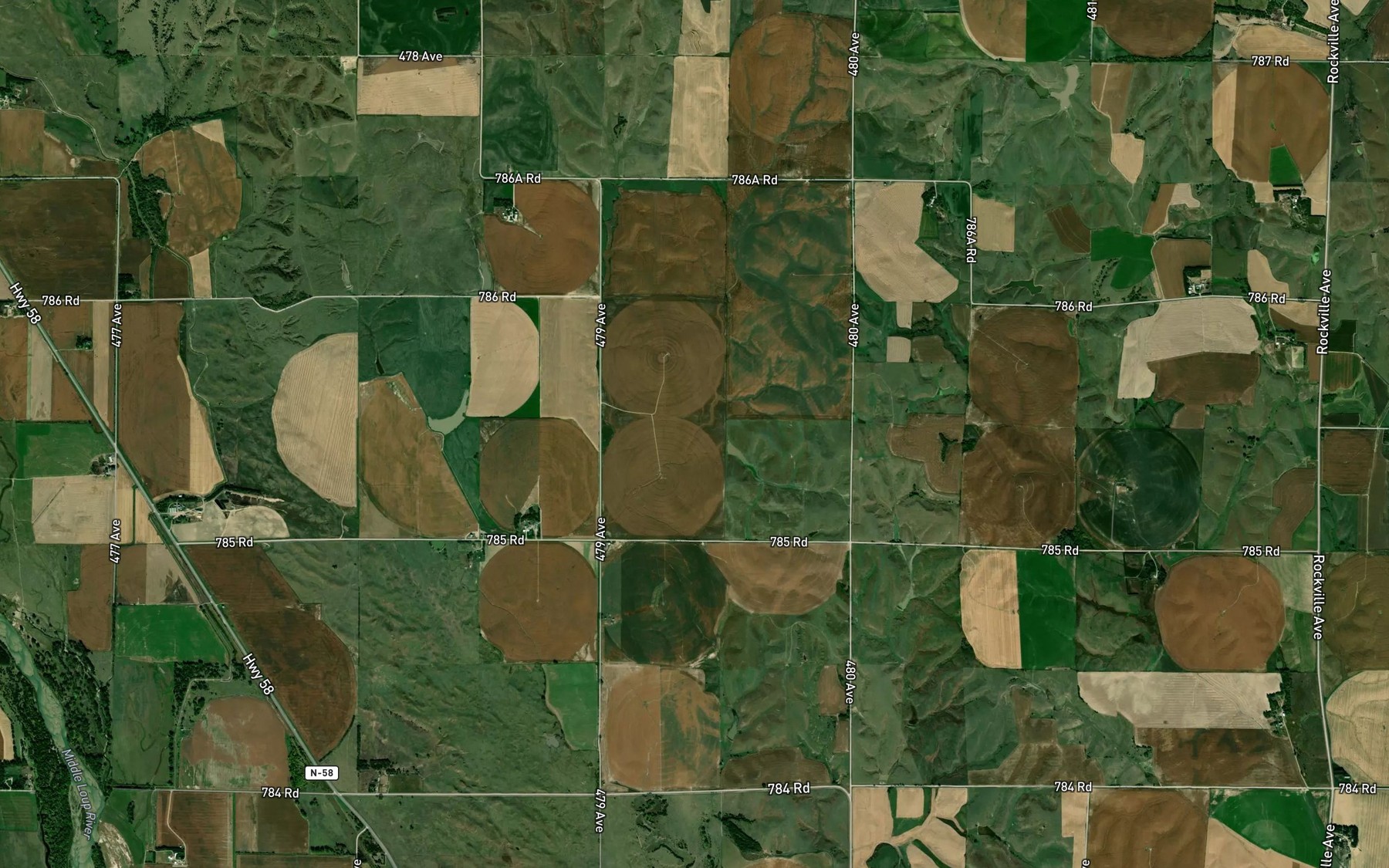 Satellite map of the Gregg Reservoir