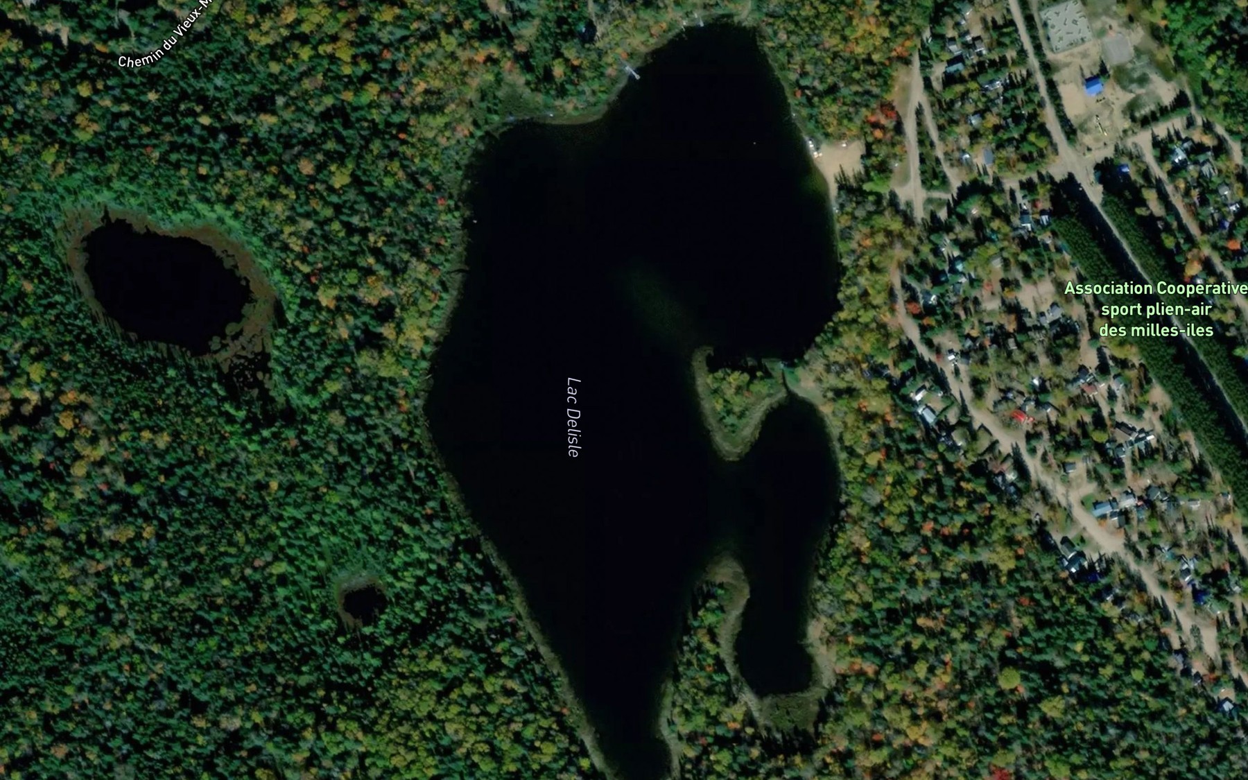 Satellite map of the Lac Delisle