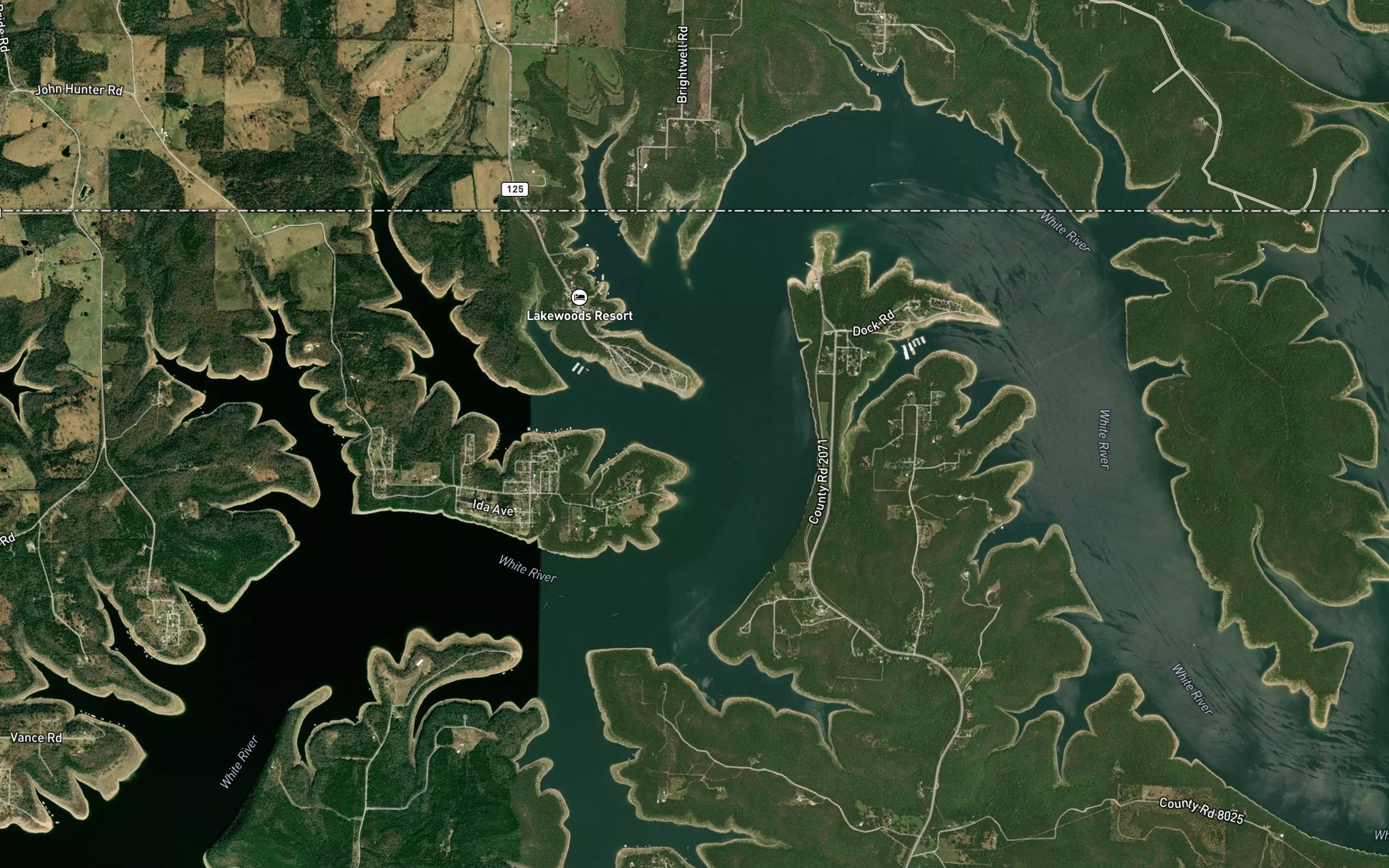 Satellite map of the Buck Creek