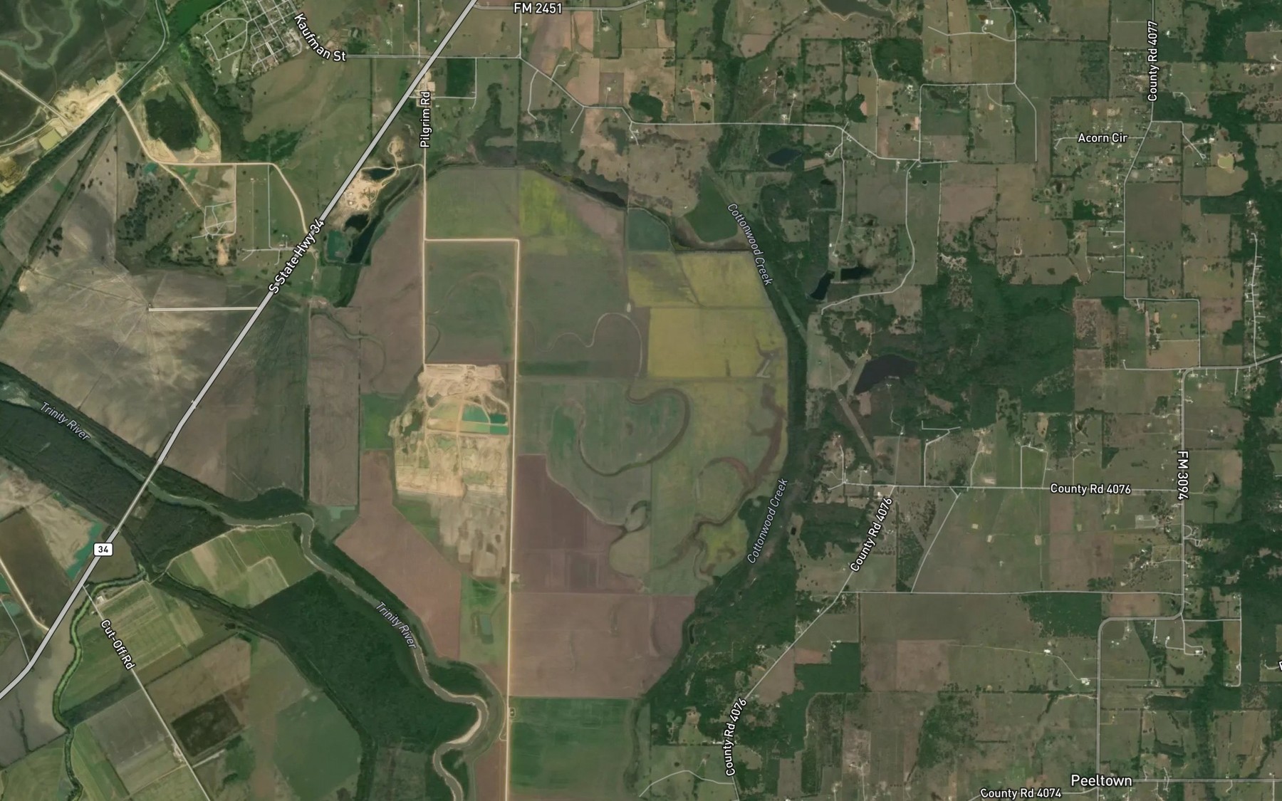 Satellite map of the Four Wire Lake