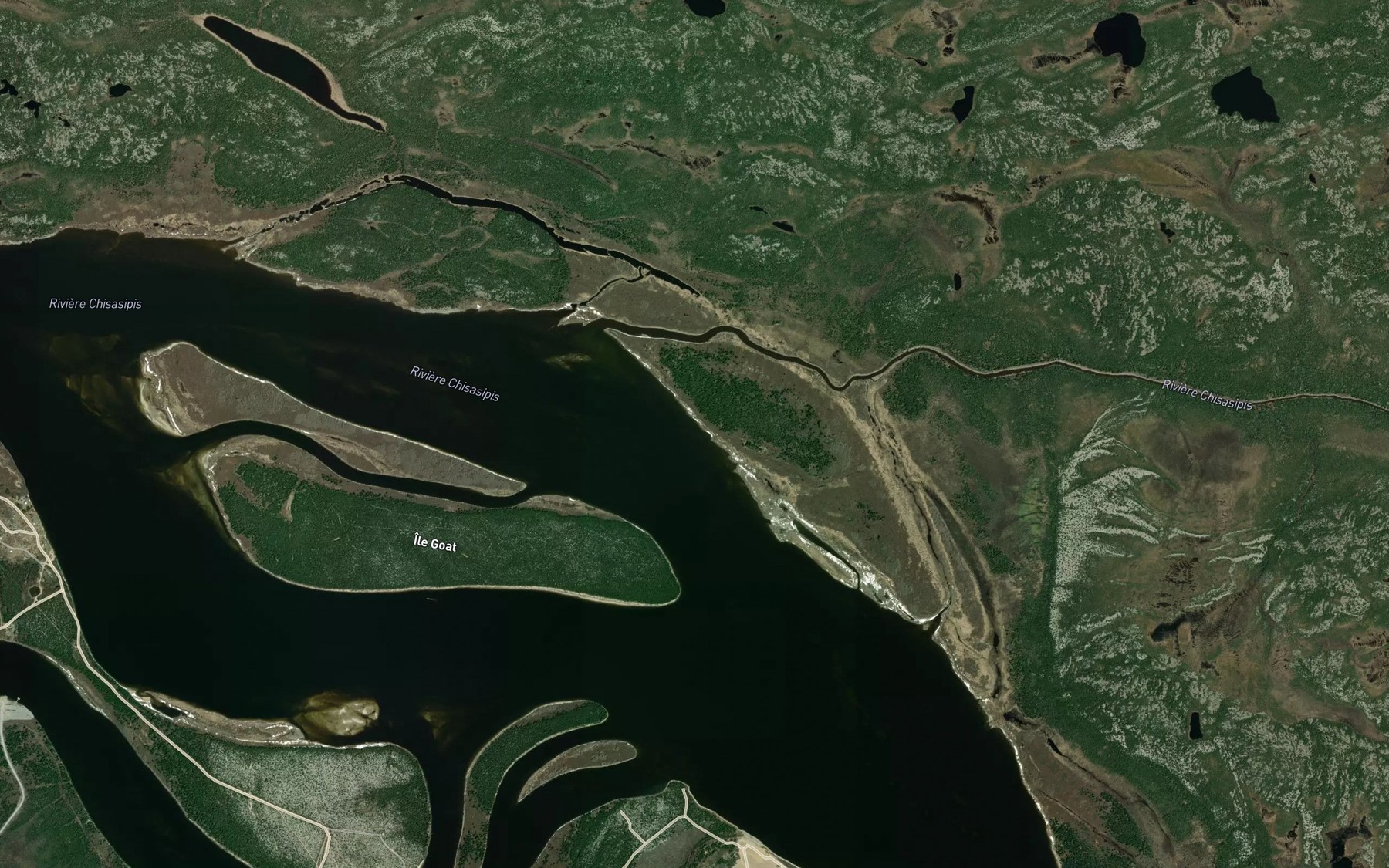 Satellite map of the Riviere Chisasipis