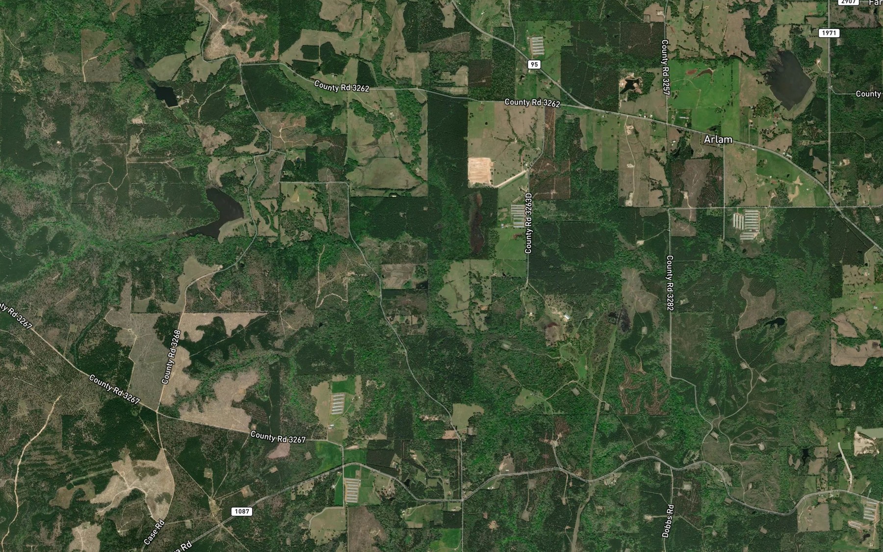 Satellite map of the Sandy Creek