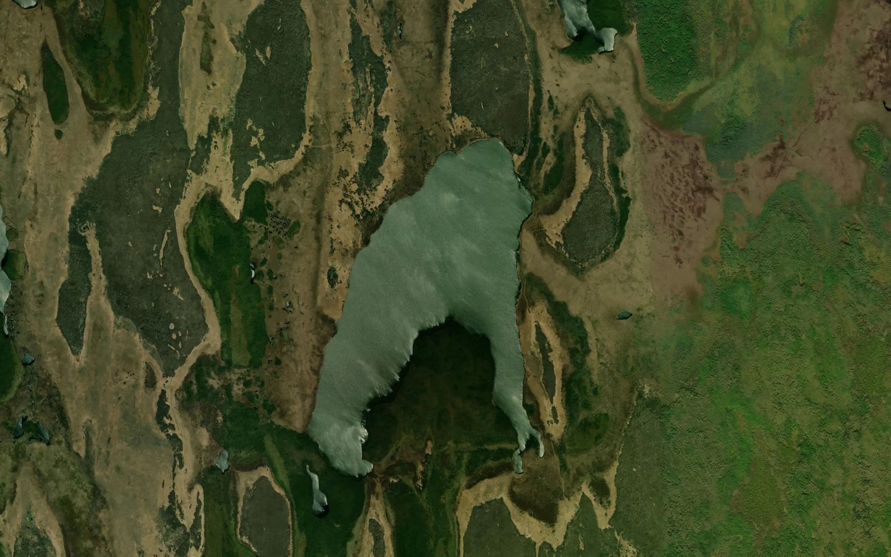 Satellite map of the Crooked Back Lake