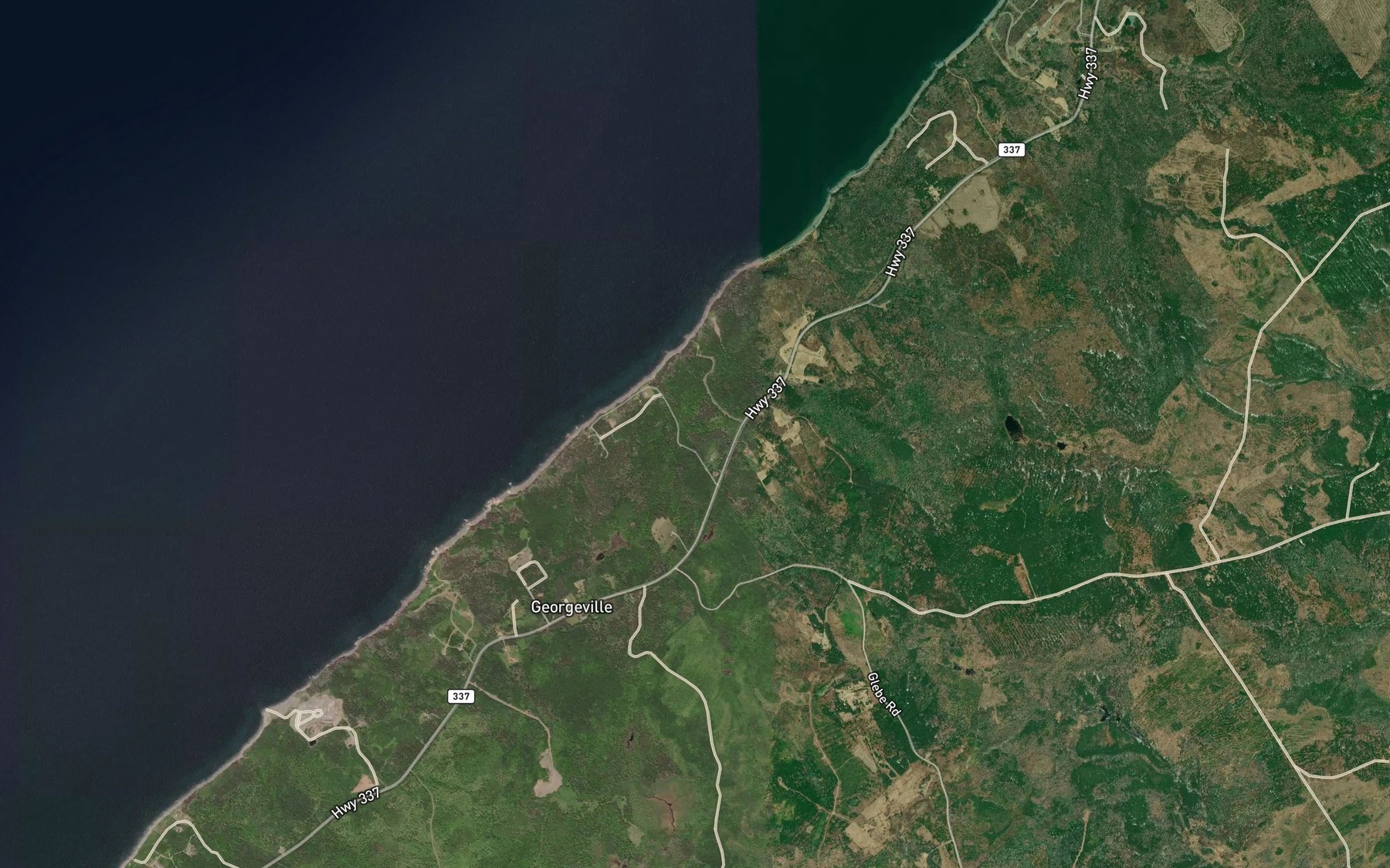 Satellite map of the Georgeville Brook