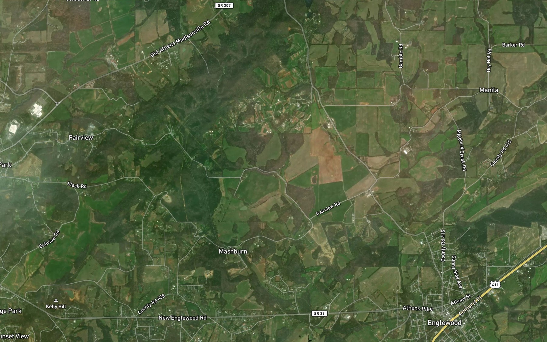 Satellite map of the Cave Spring