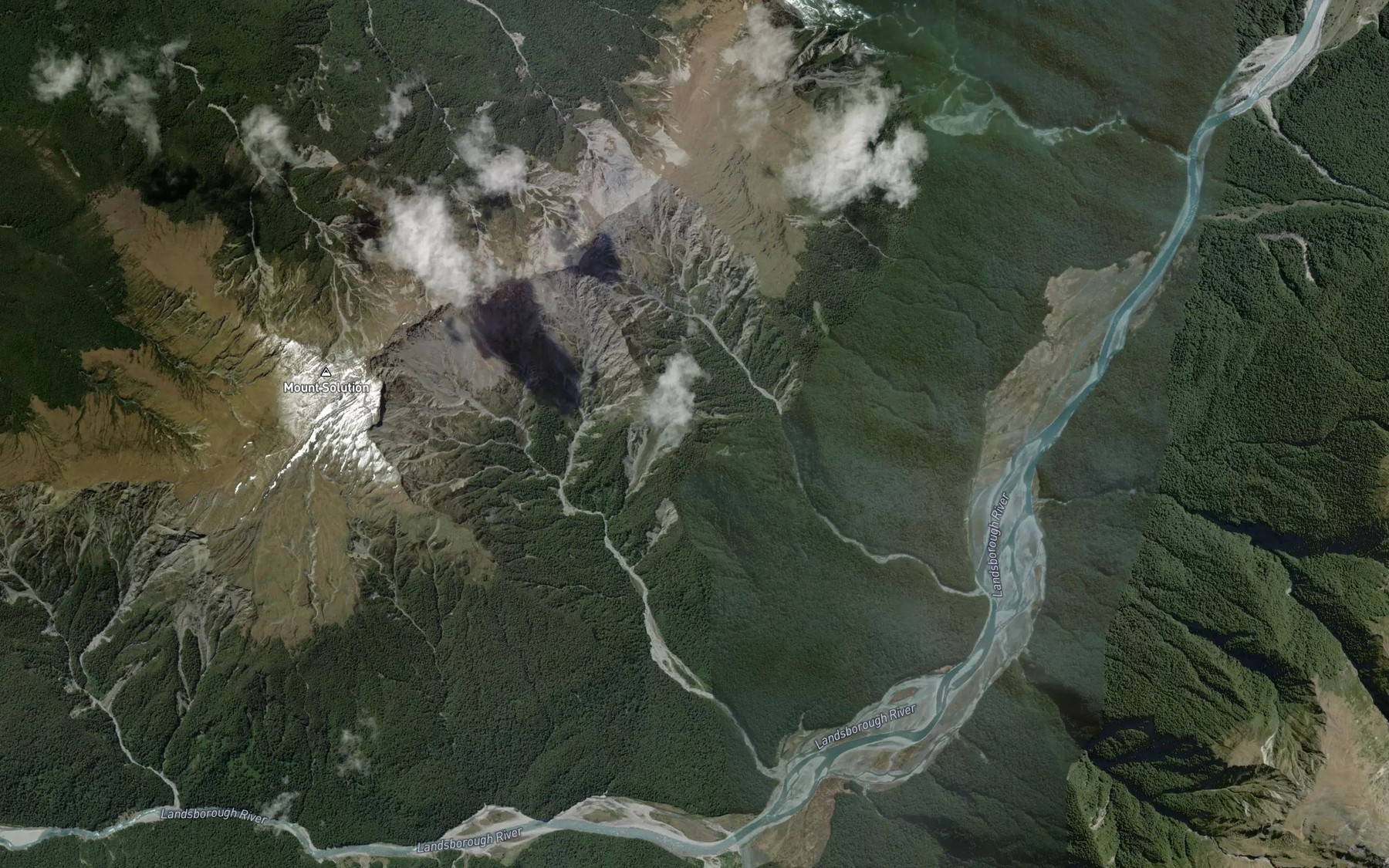 Satellite map of the Landslip Creek