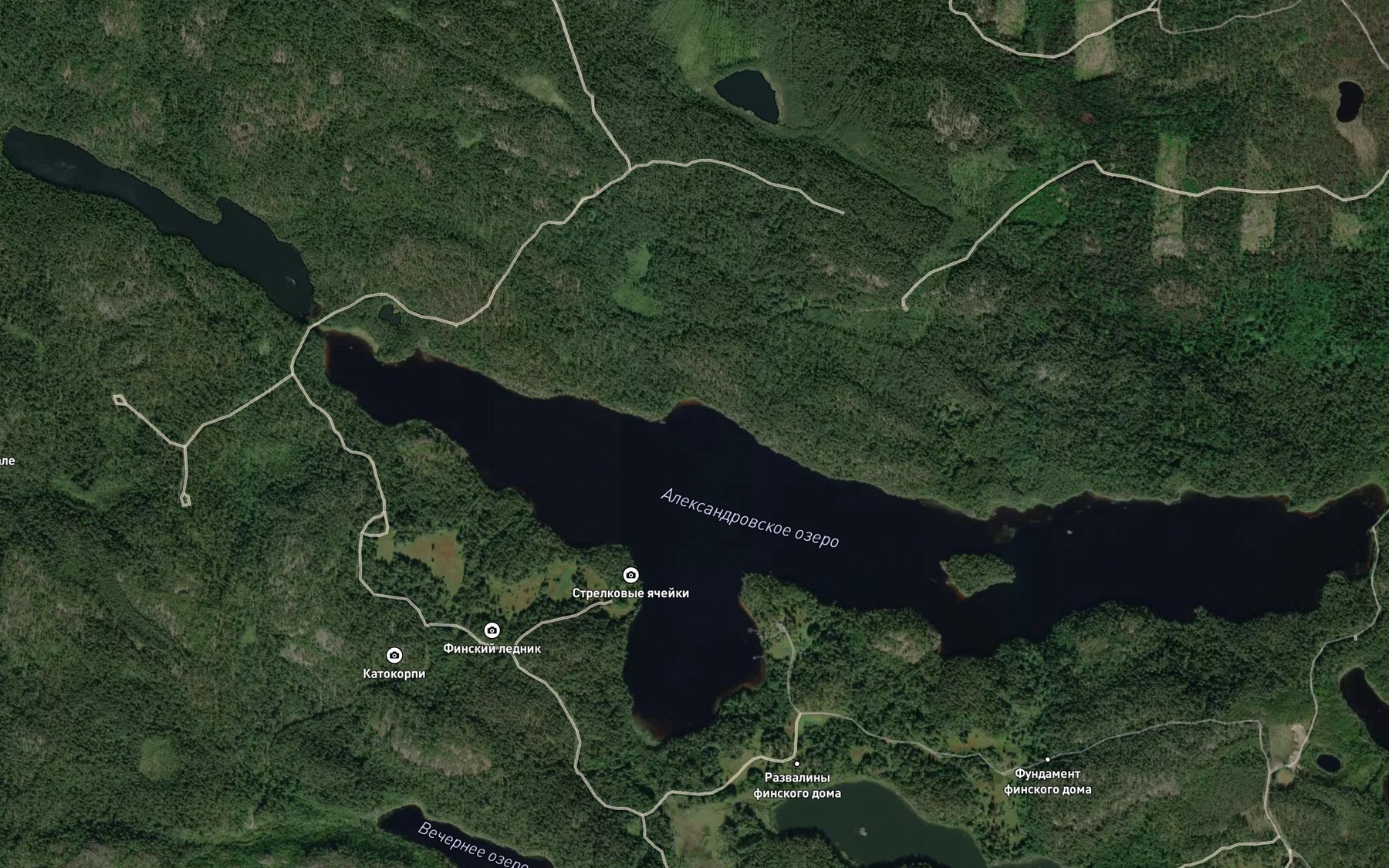 Satellite map of the oz. Aleksandrovskoe