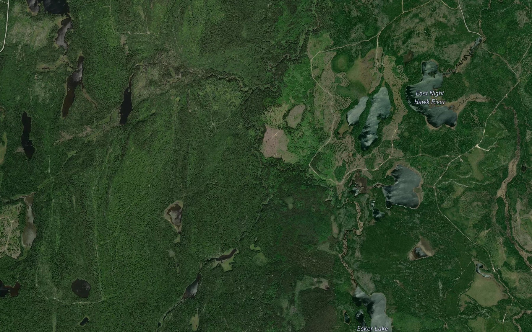 Satellite map of the Esker Creek