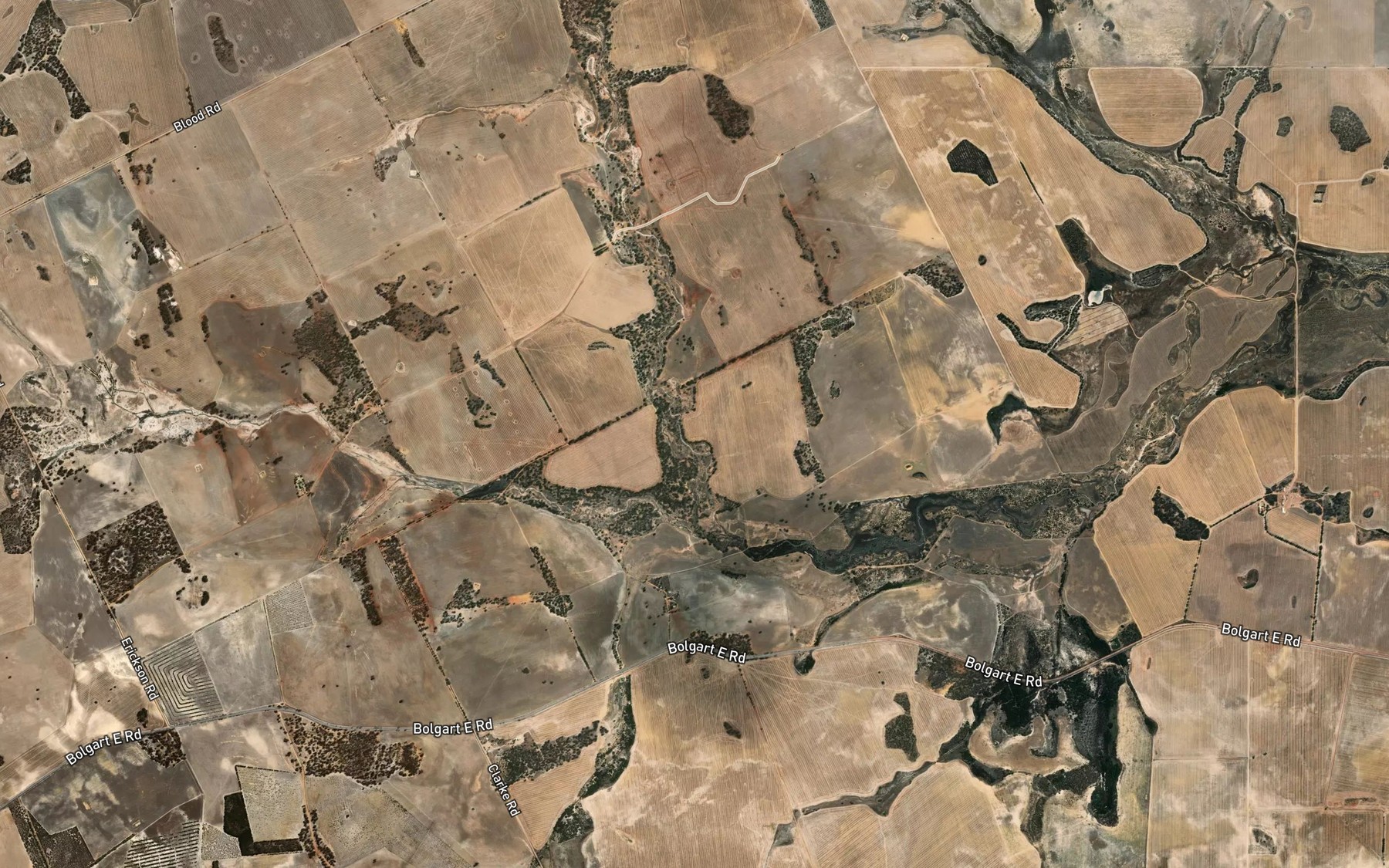 Satellite map of the Elyaring Brook