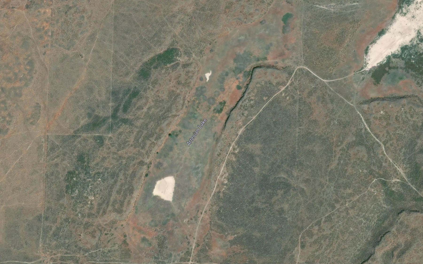 Satellite map of the Artesian Lake