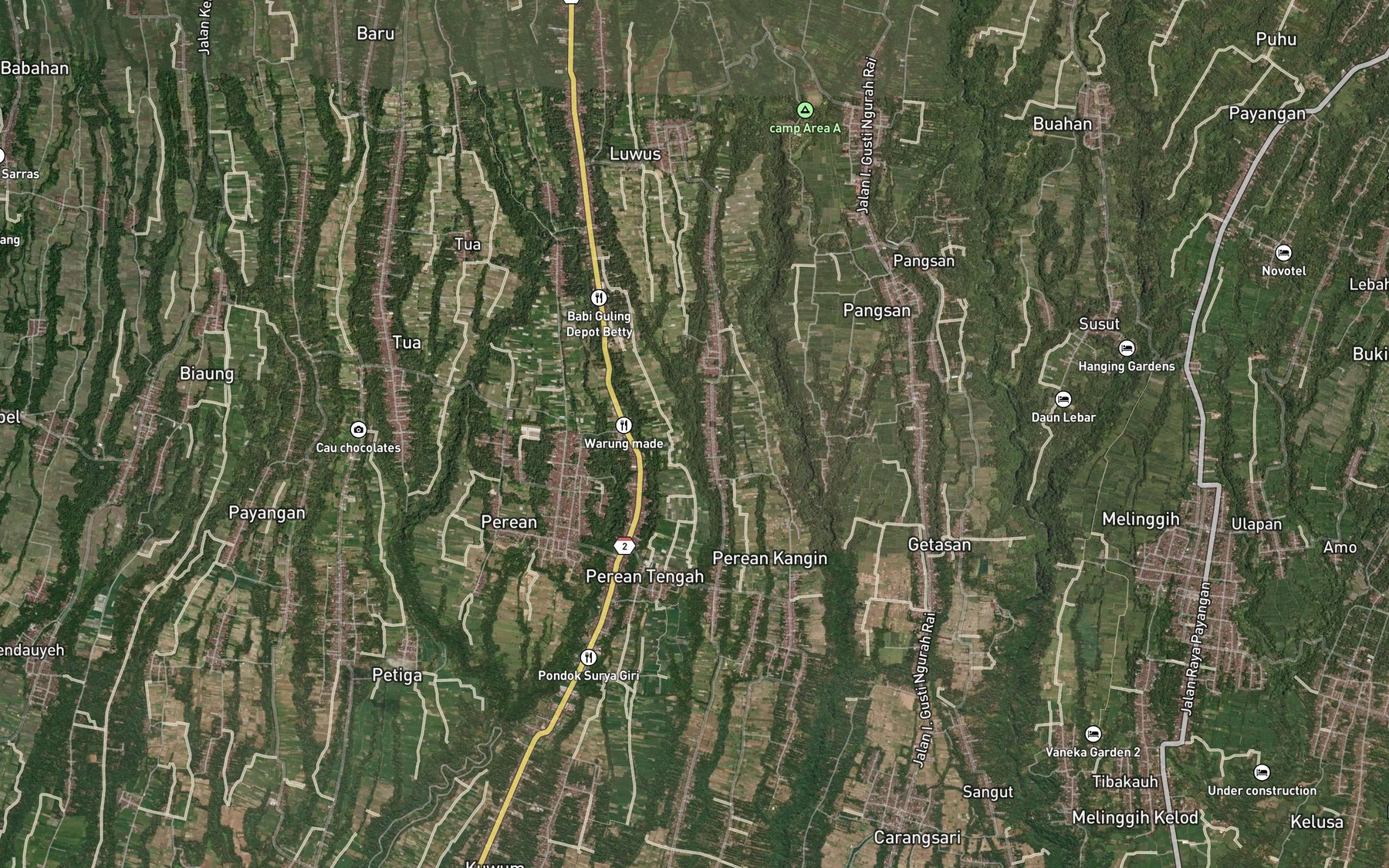 Satellite map of the Tukad Mojan