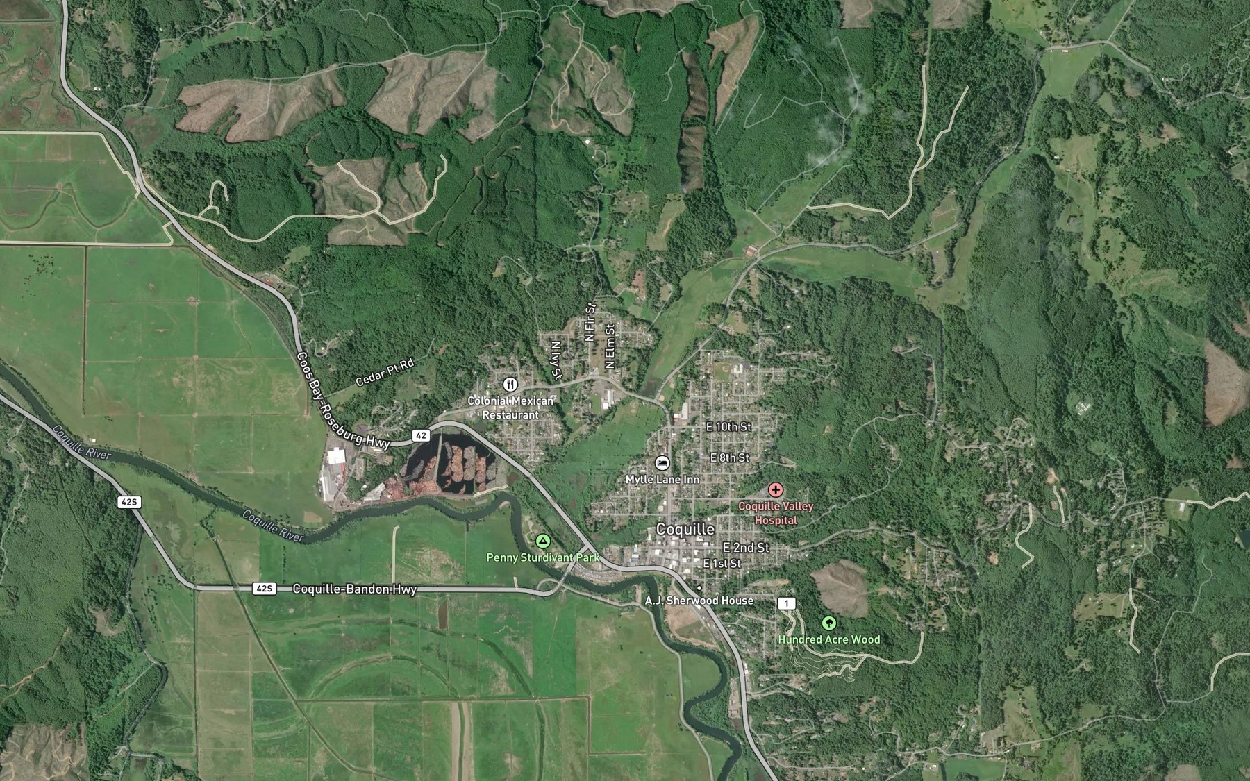 Satellite map of the Calloway Creek