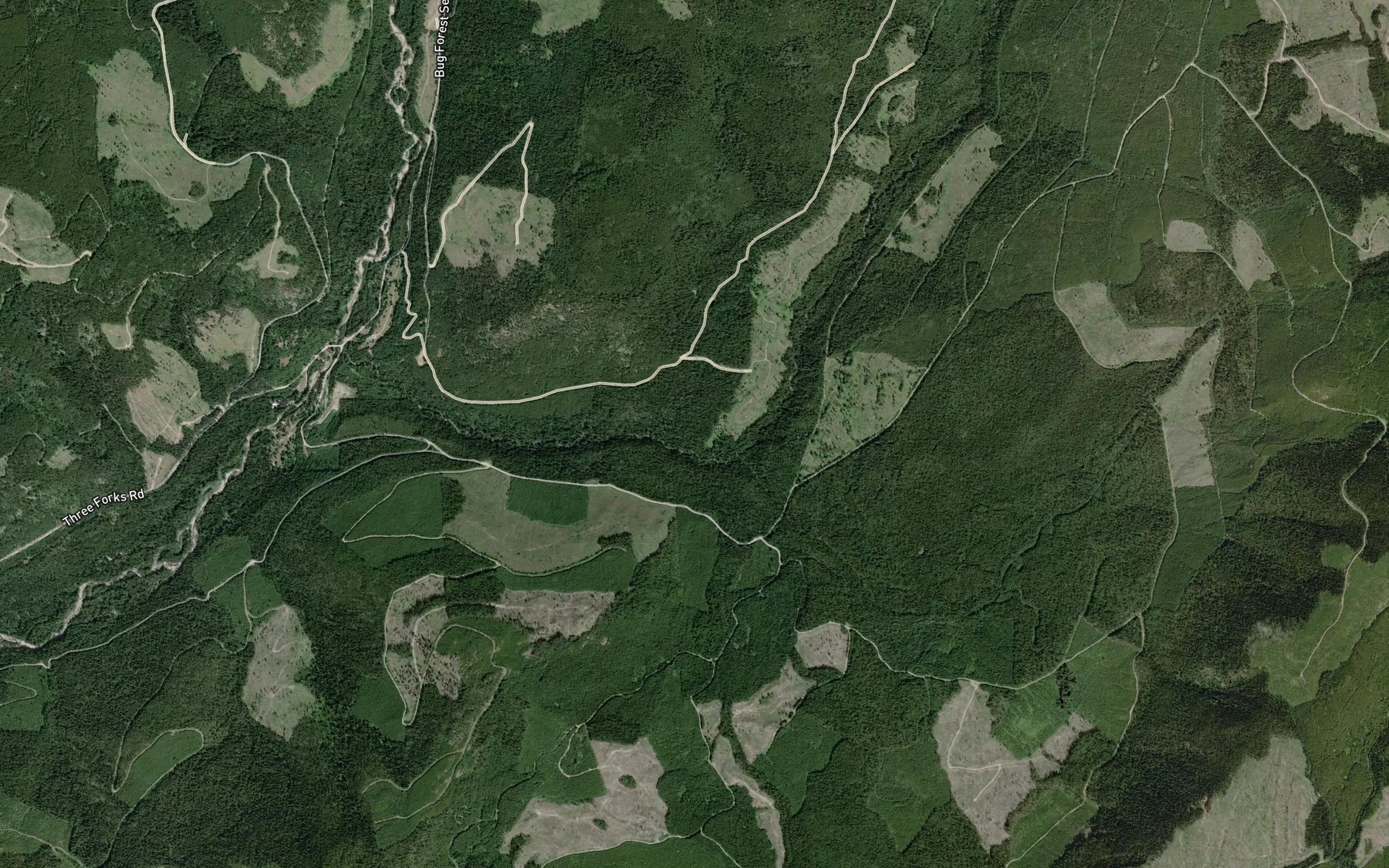 Satellite map of the Foolhen Creek