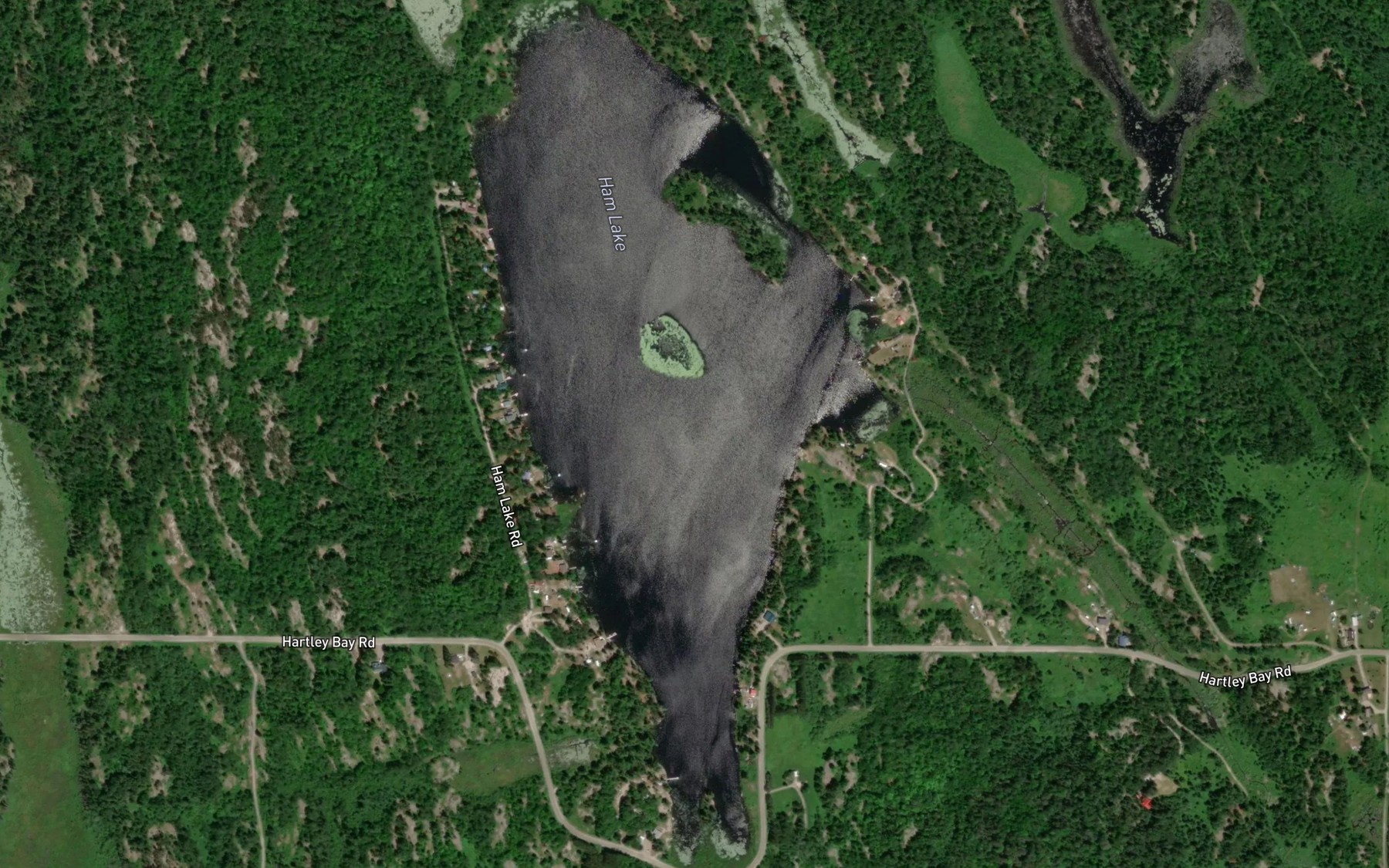 Satellite map of the Ham Lake