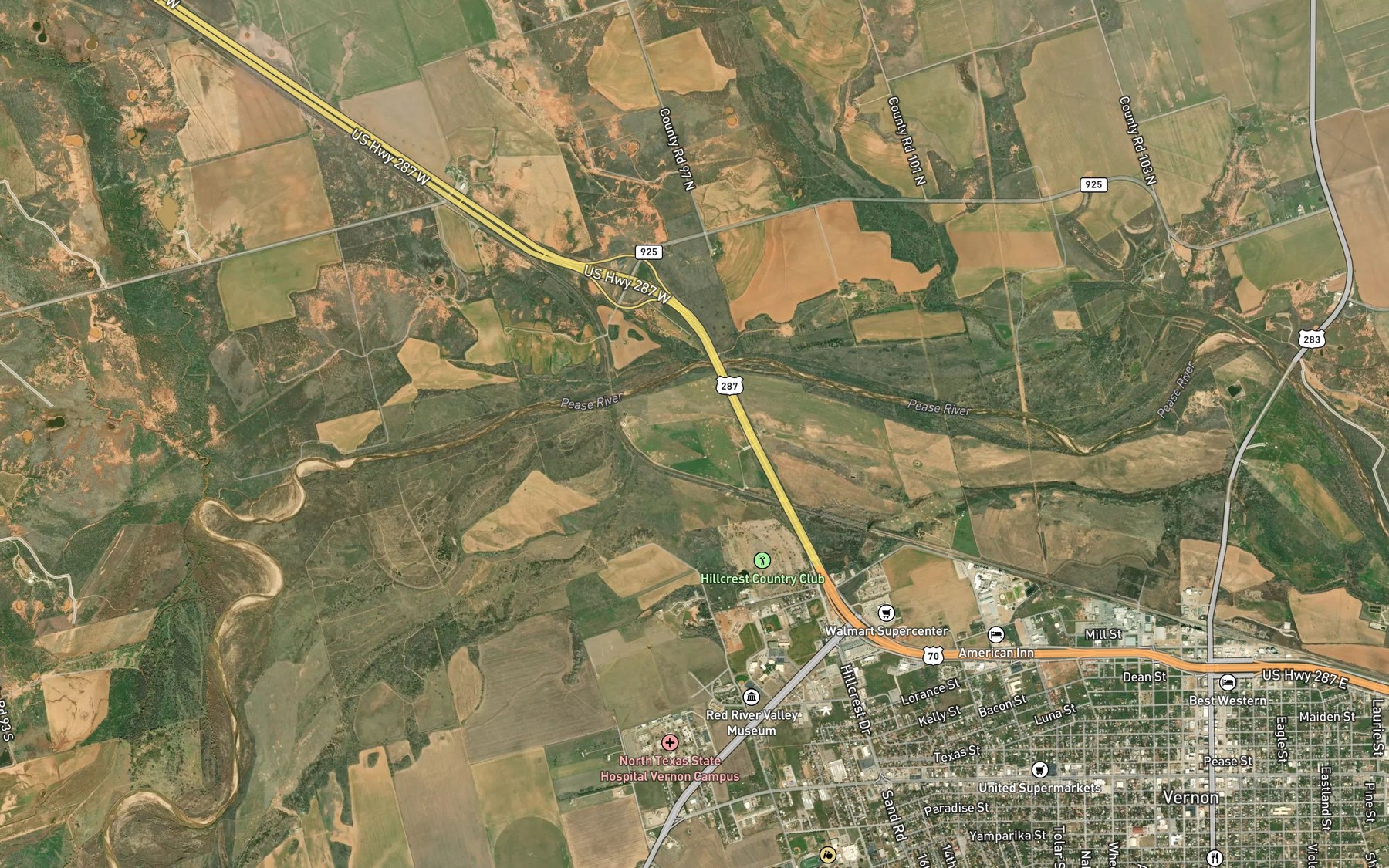 Satellite map of the Condon Springs
