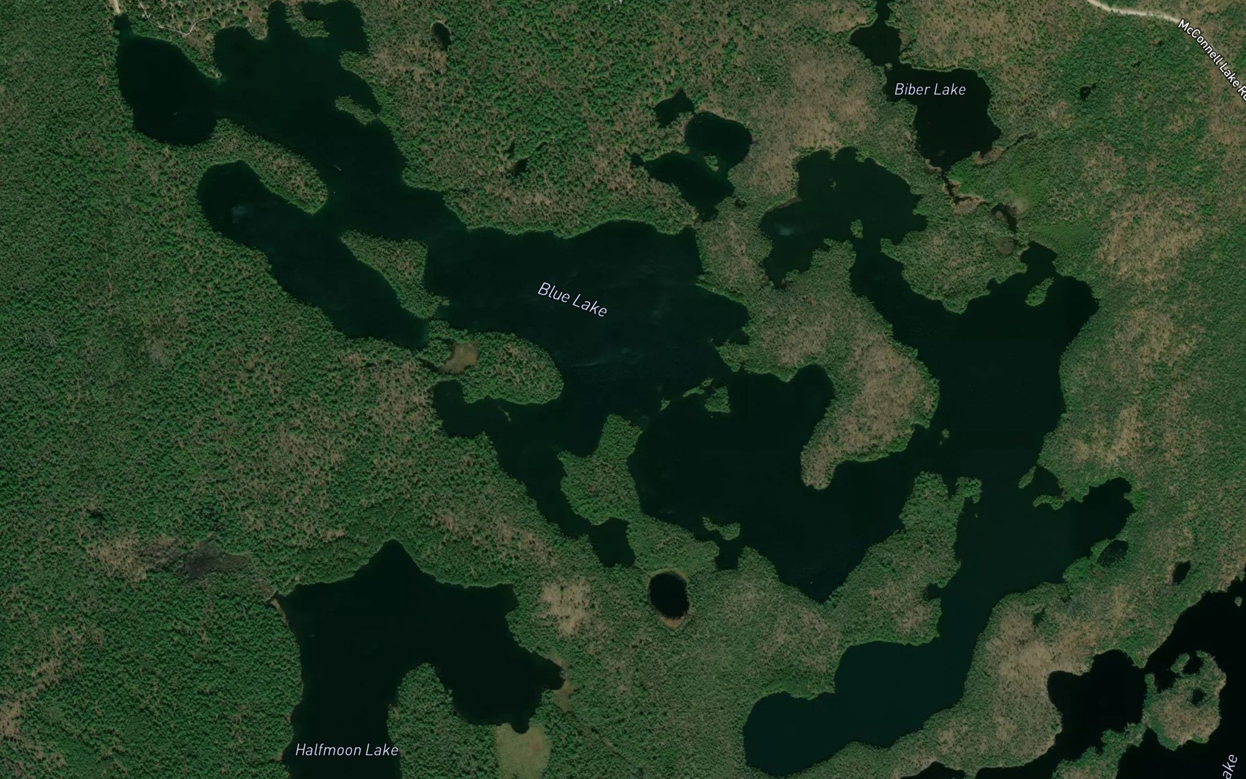 Satellite map of the Blue Lake