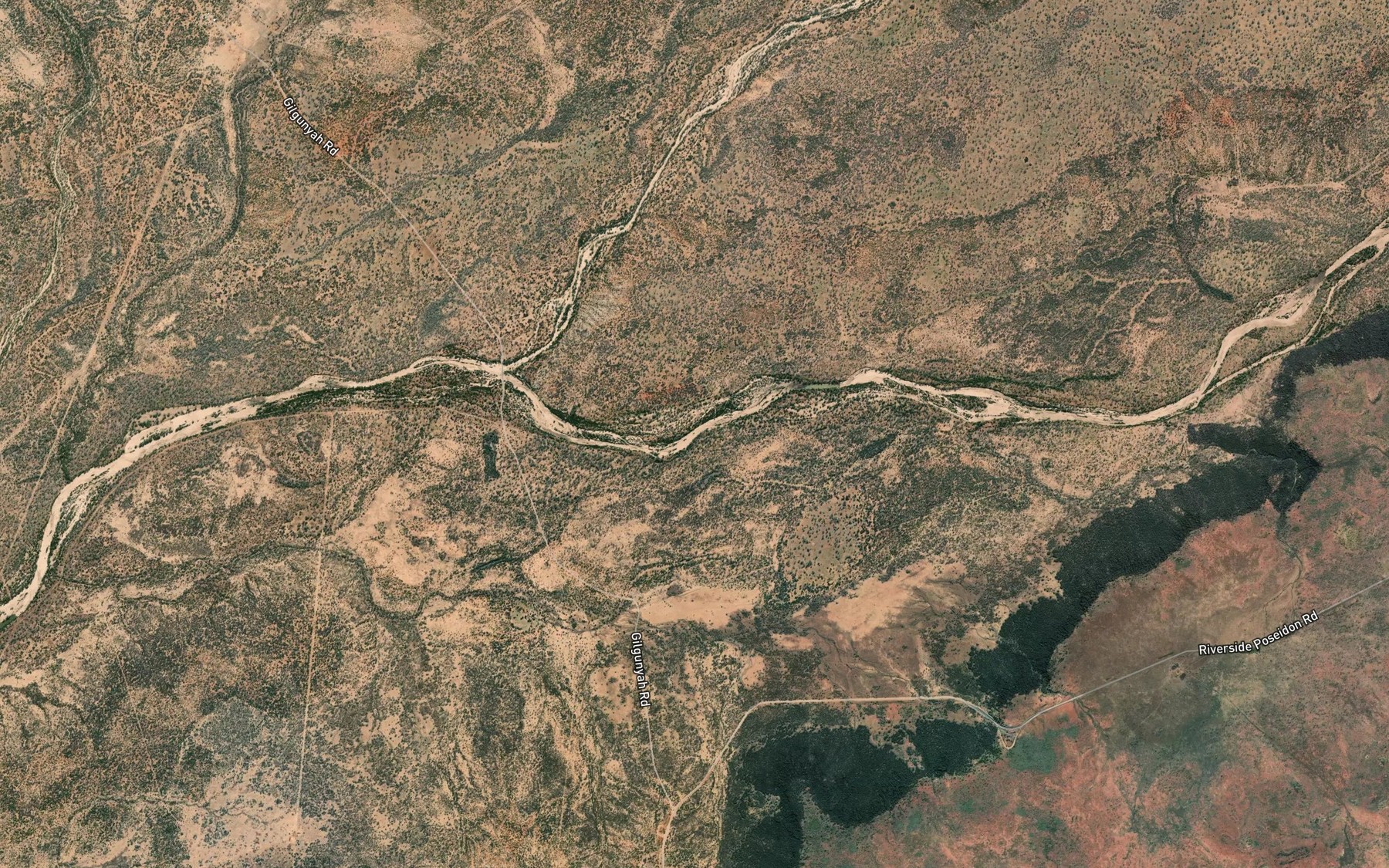 Satellite map of the Camulla Creek