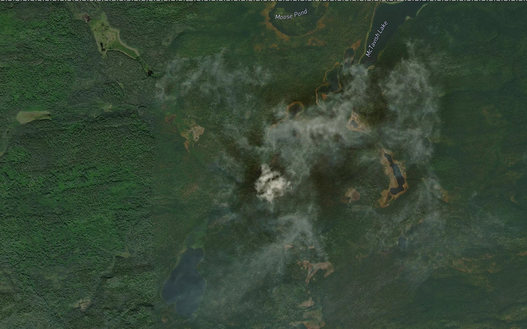 Satellite map of the Moose Pond