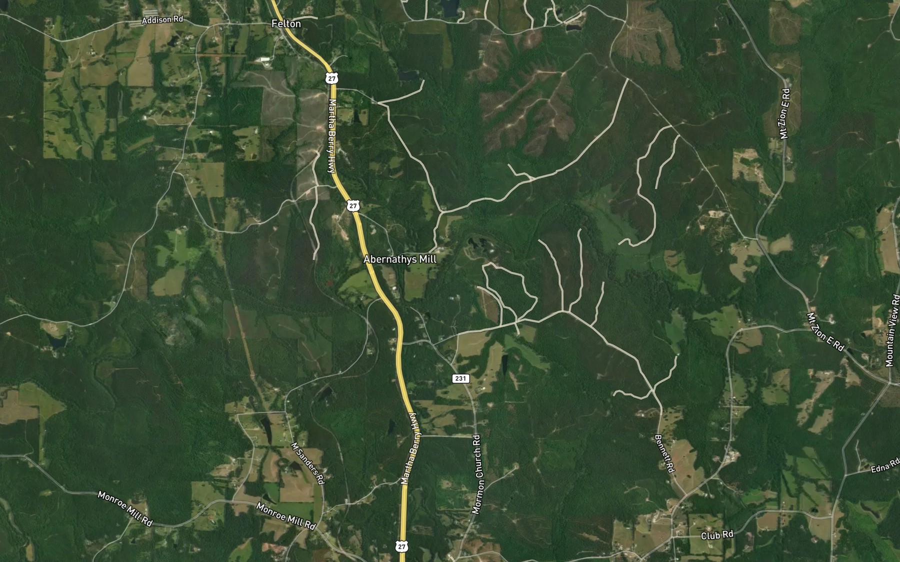 Satellite map of the Cochran Creek