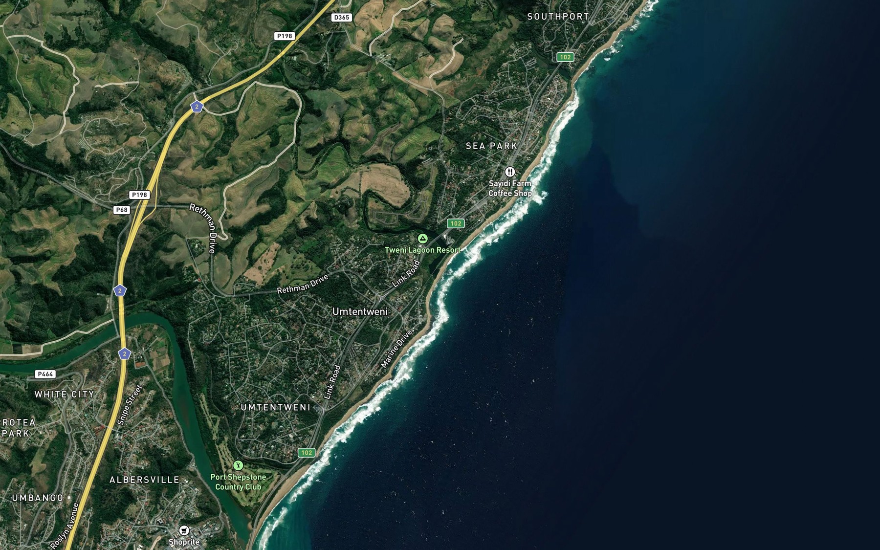 Satellite map of the uMthente
