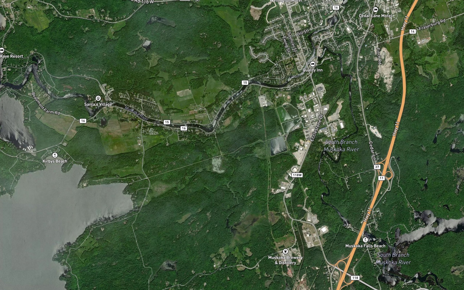 Satellite map of the Hairpin Bend