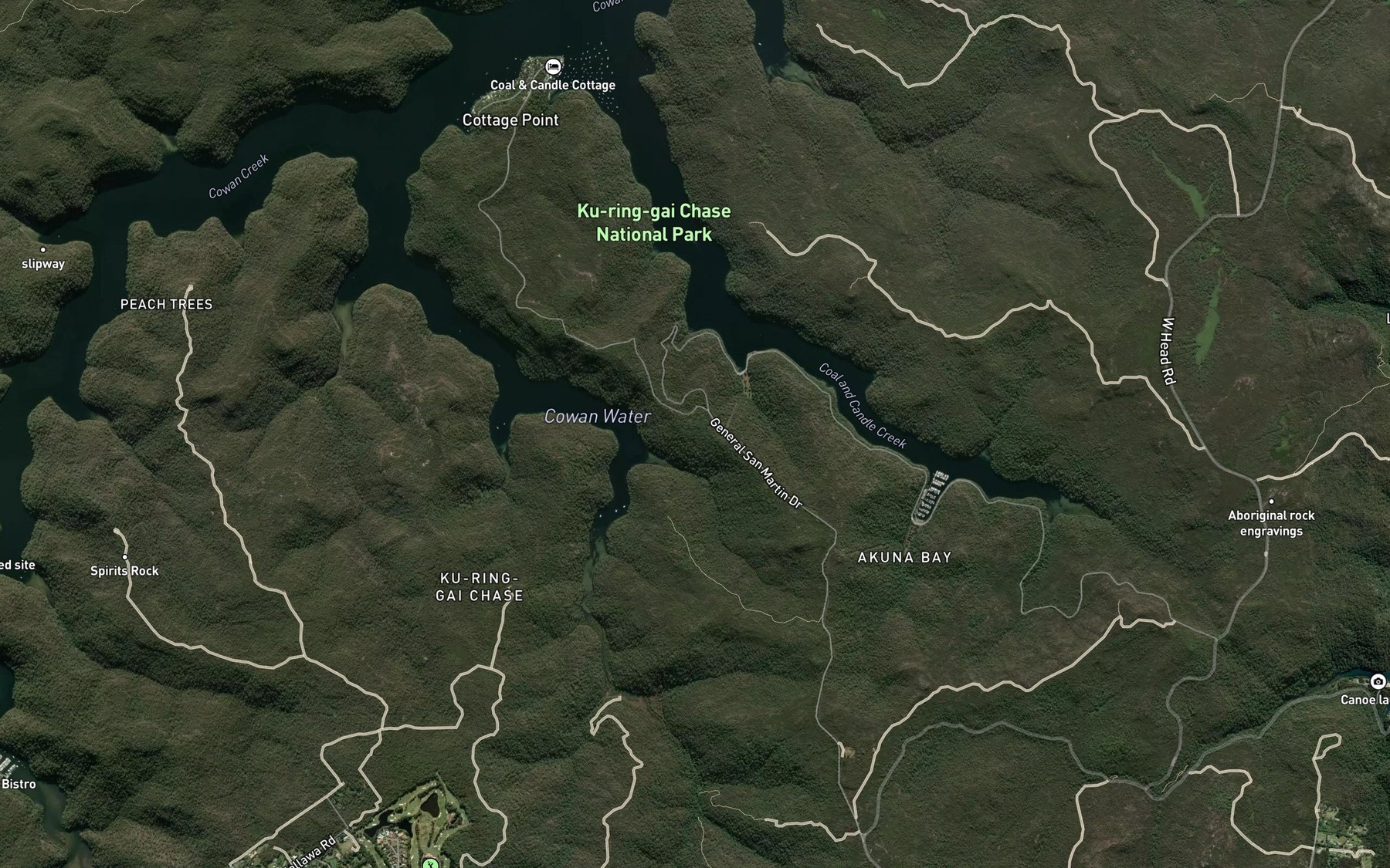 Satellite map of the Illawong Bay