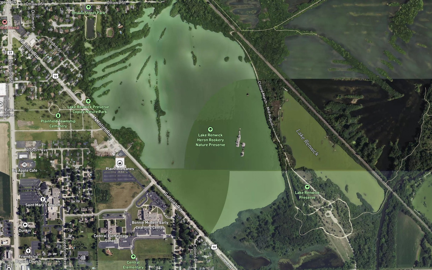 Satellite map of the Lake Renwick