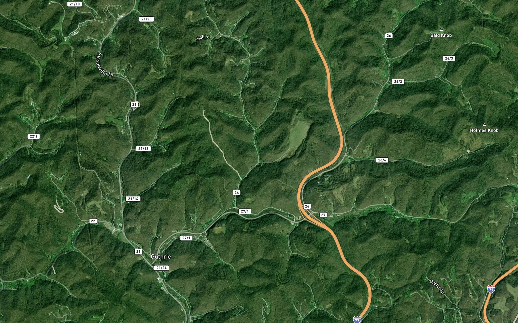 Satellite map of the Craig Branch