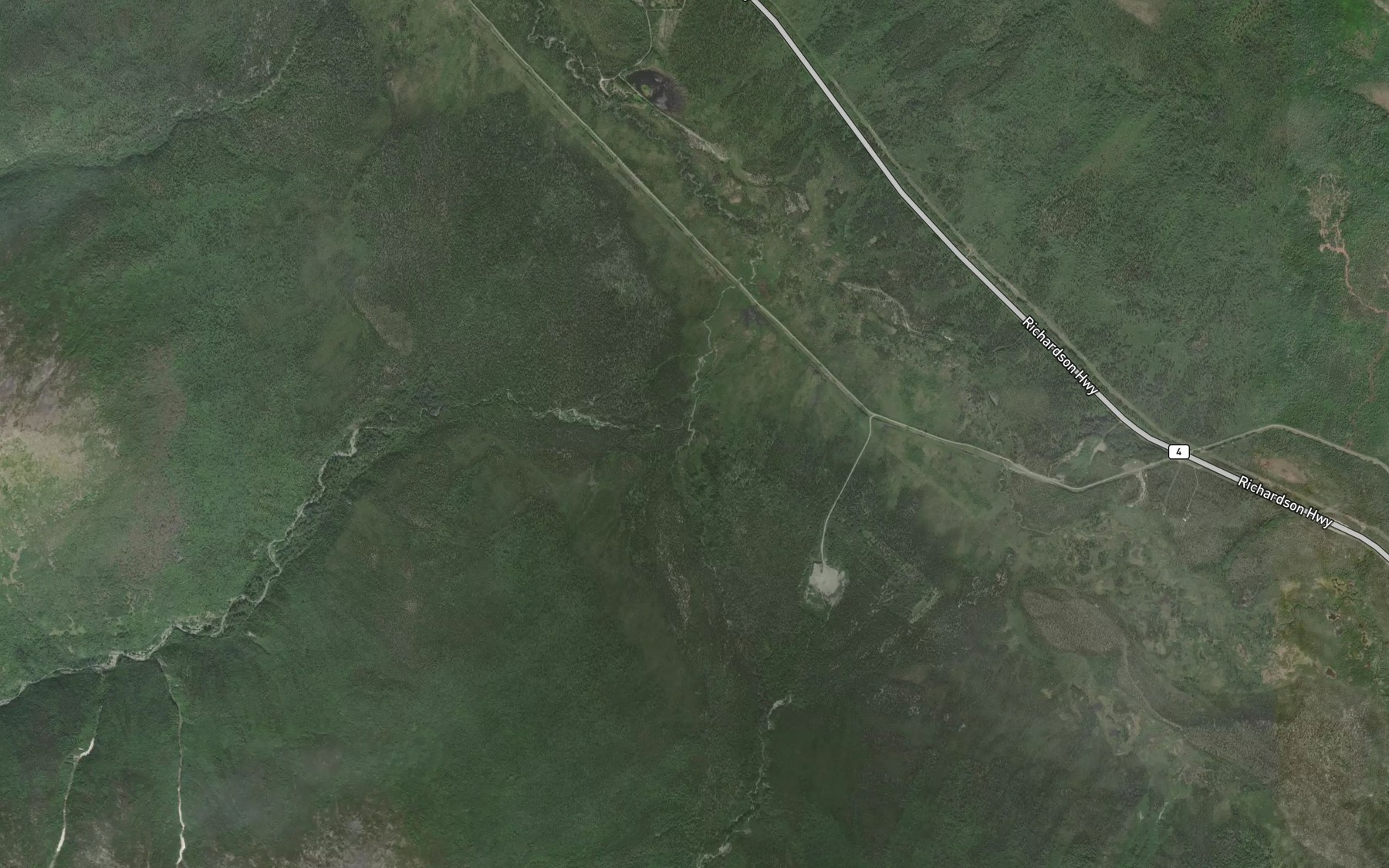 Satellite map of the Fourth of July Creek