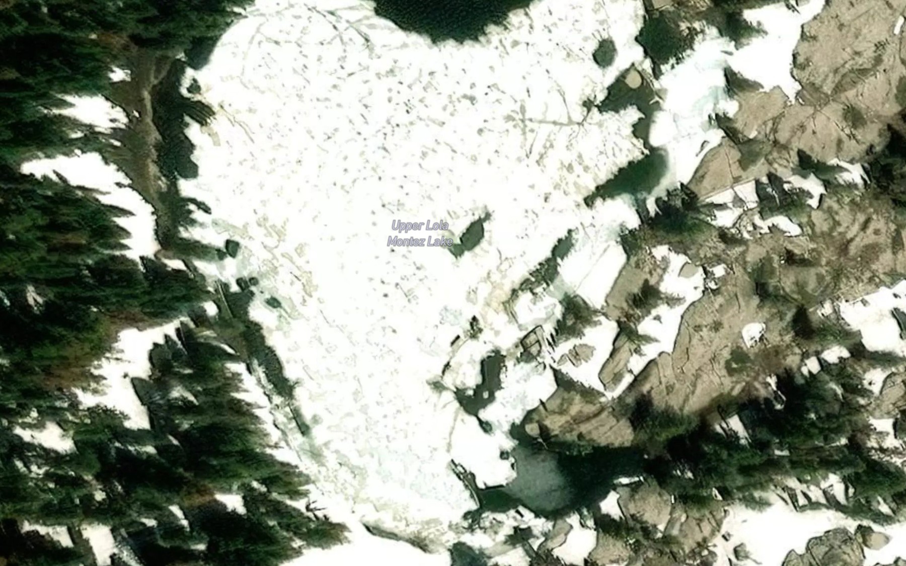 Satellite map of the Upper Lola Montez Lake