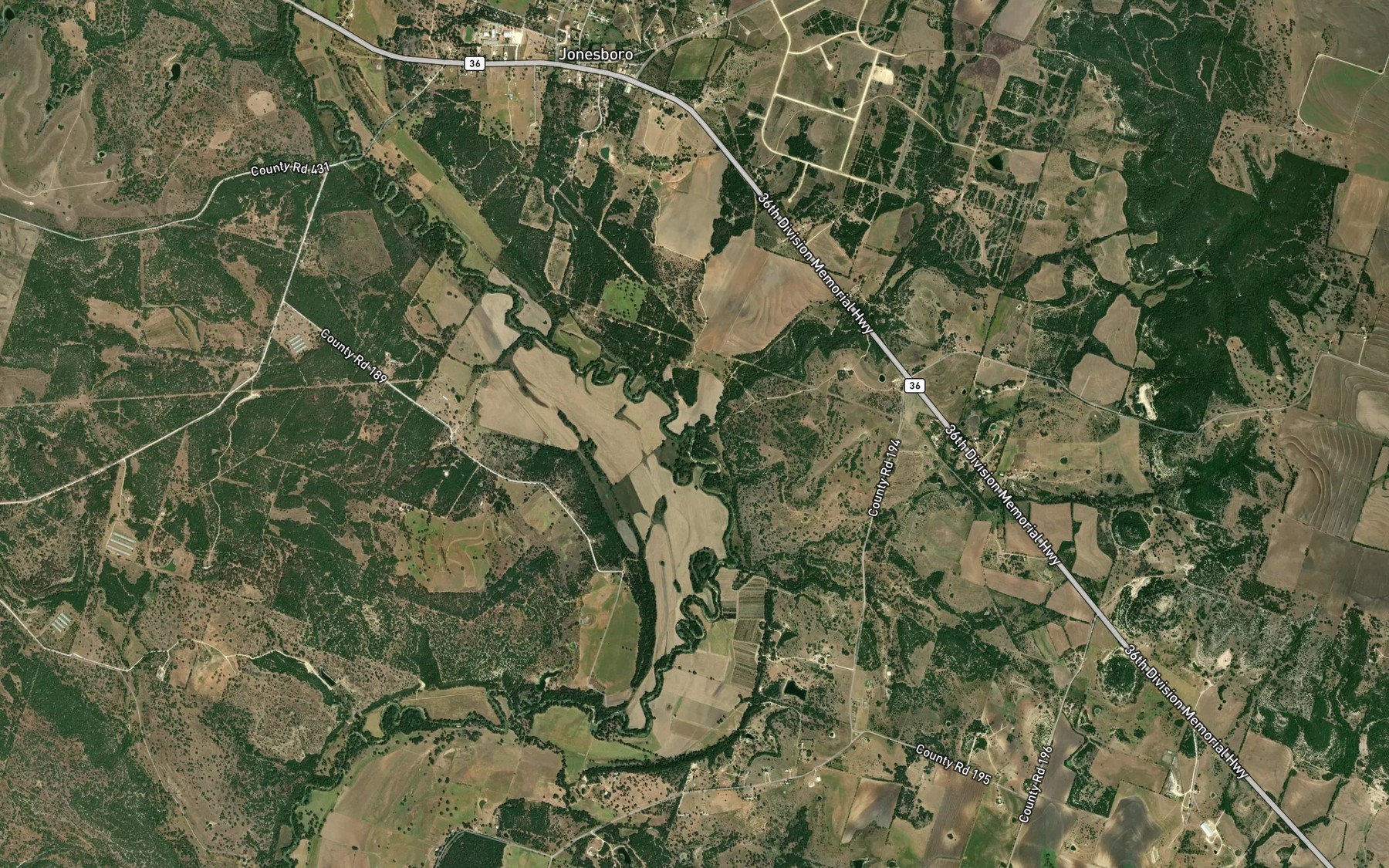 Satellite map of the Kelly Branch