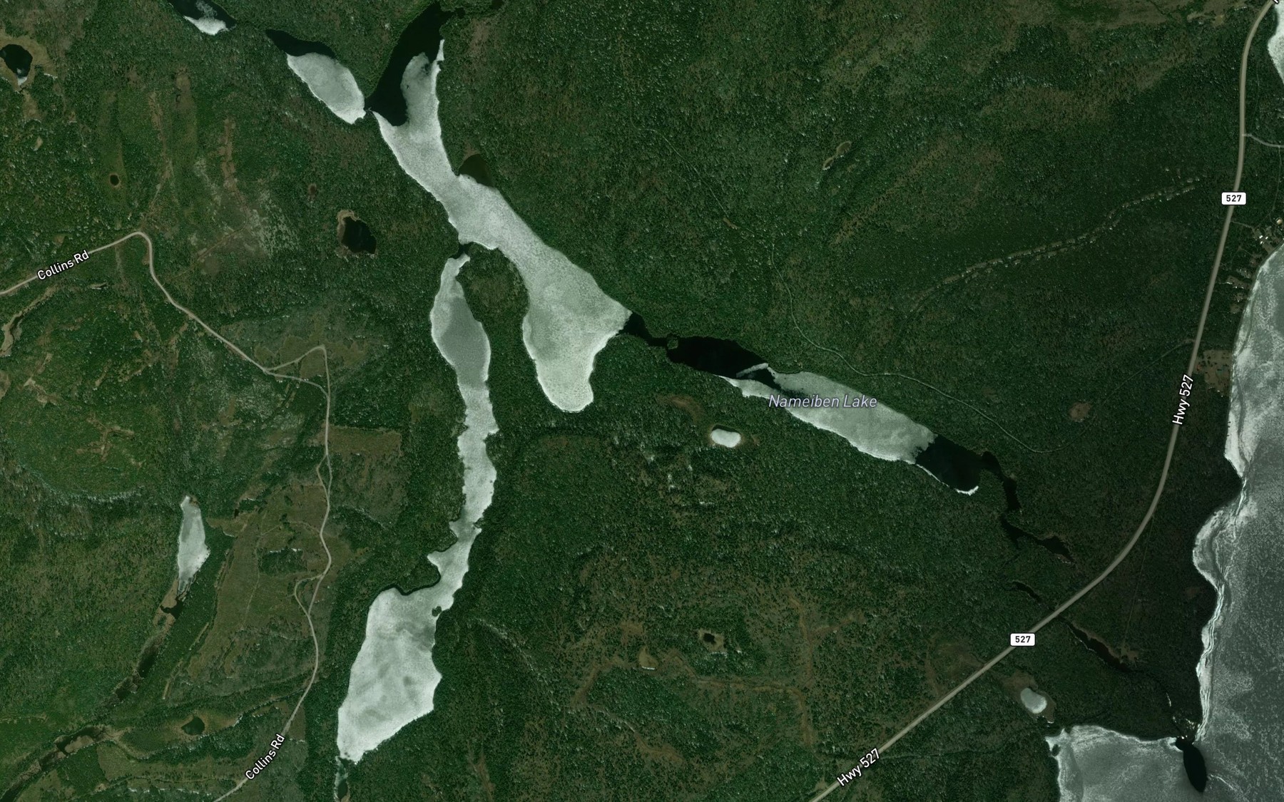 Satellite map of the Nameiben Lake