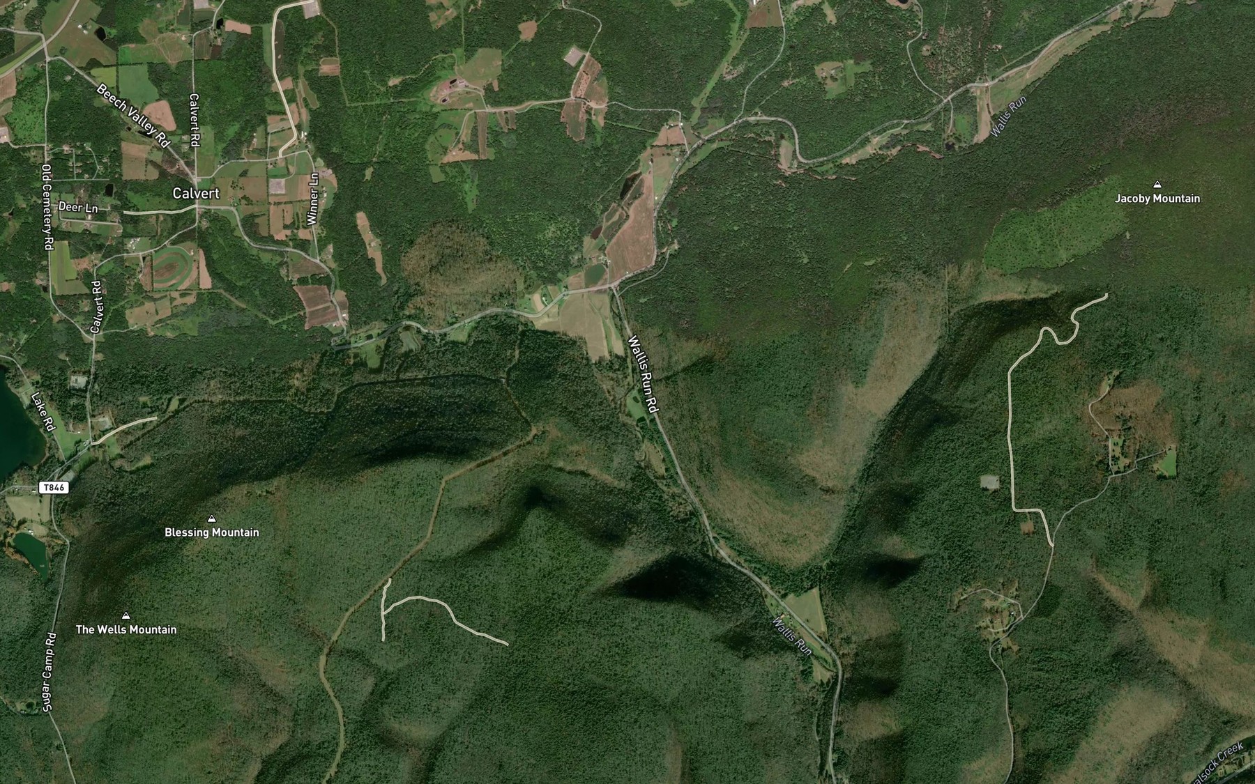 Satellite map of the Murray Run