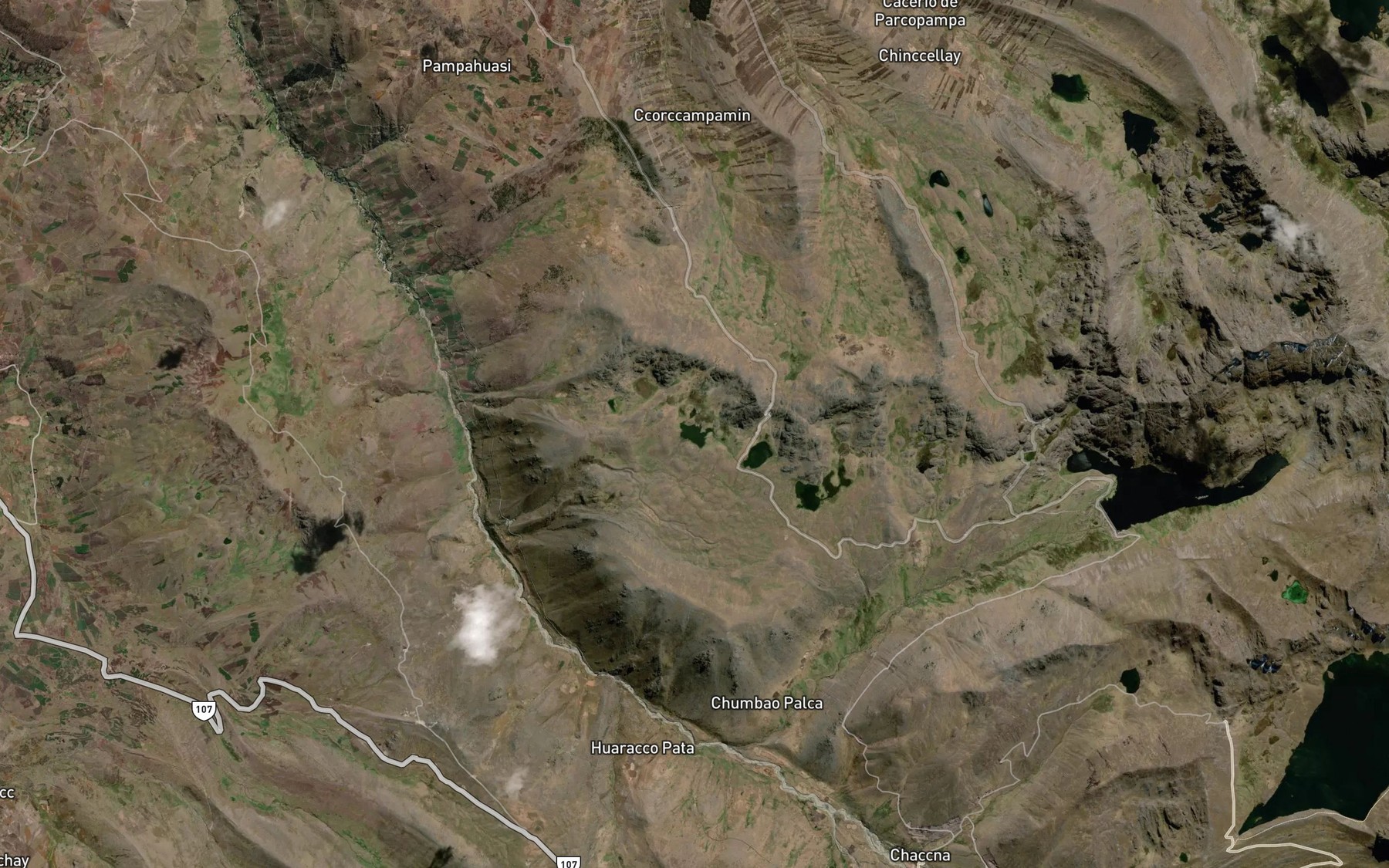 Satellite map of the Lagunas Suracocha