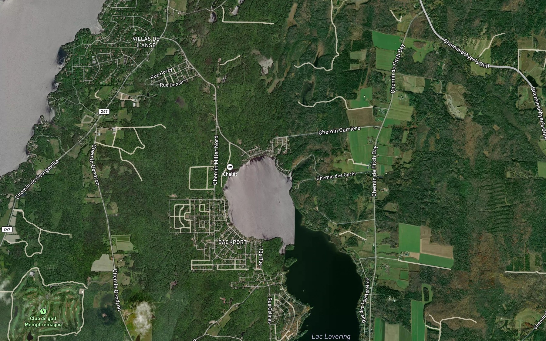 Satellite map of the Anse Chase