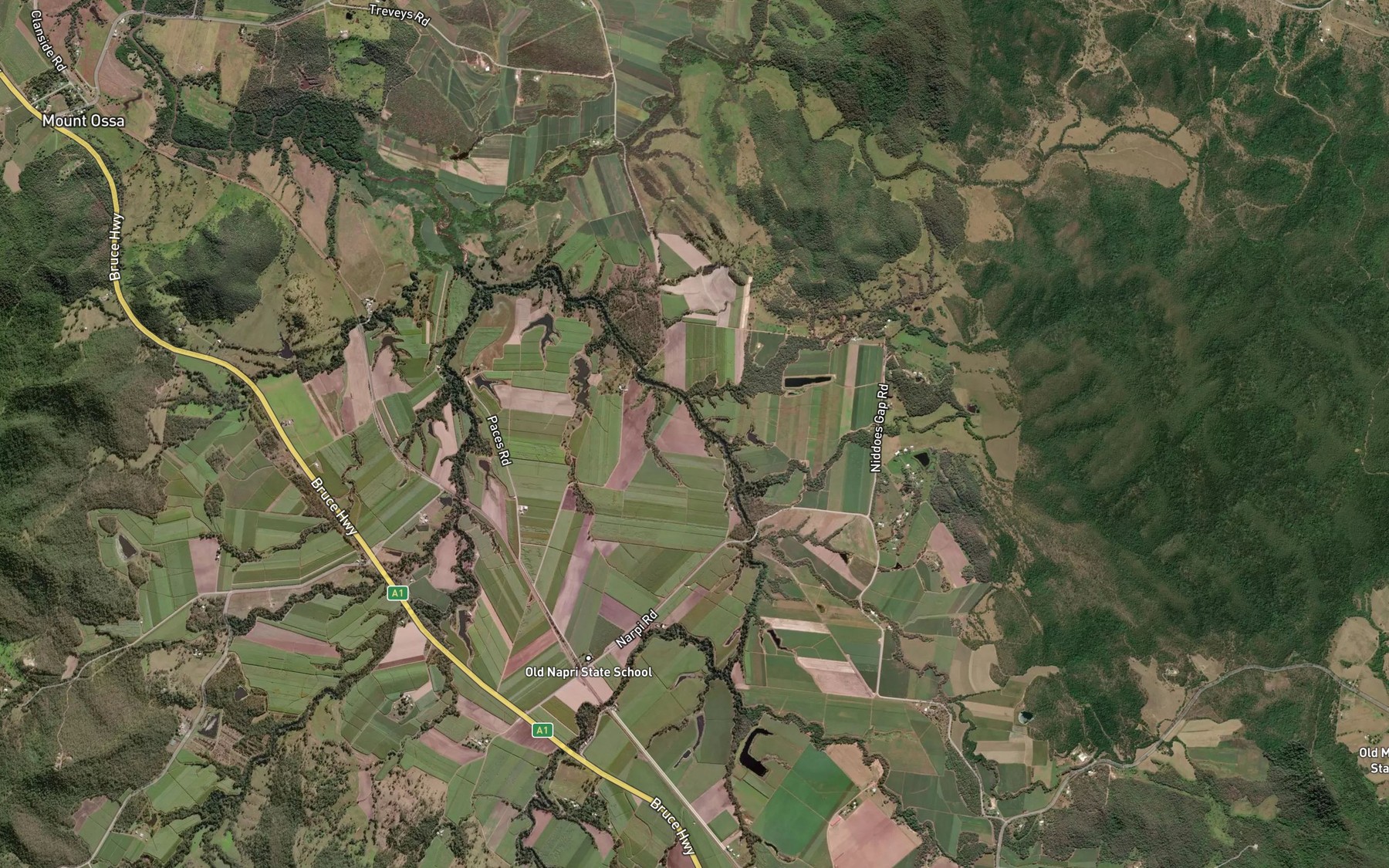 Satellite map of the Revenge Creek