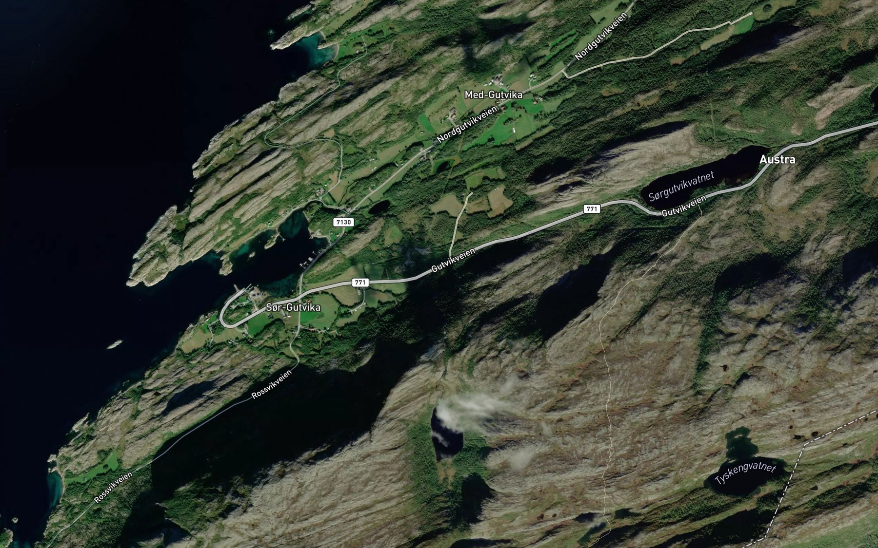 Satellite map of the Sorgutvikelva