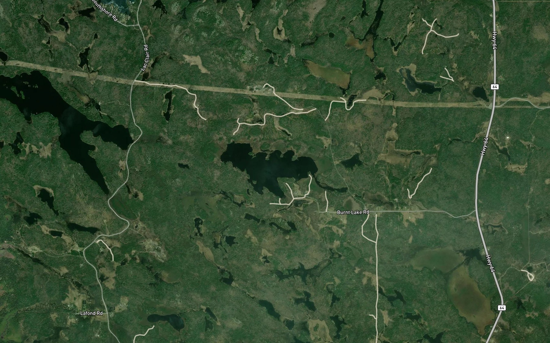 Satellite map of the Burnt Lake