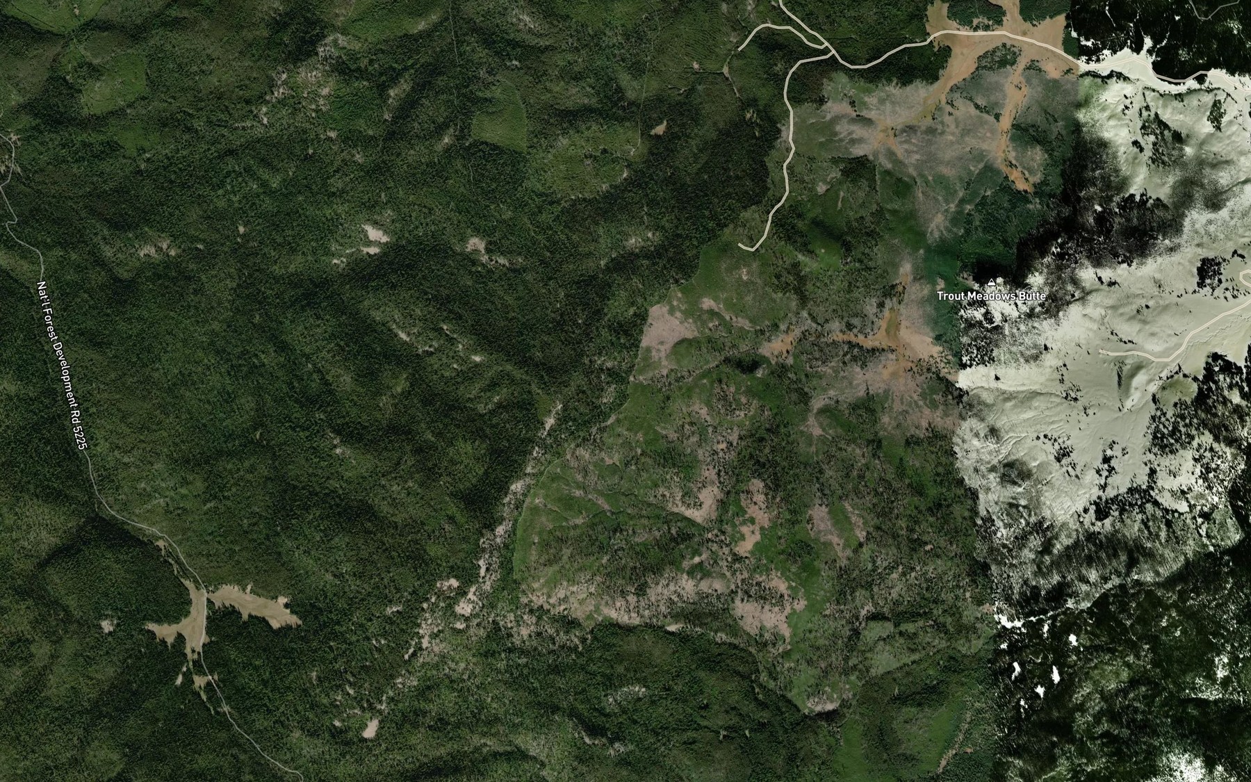 Satellite map of the Packsaddle Spring