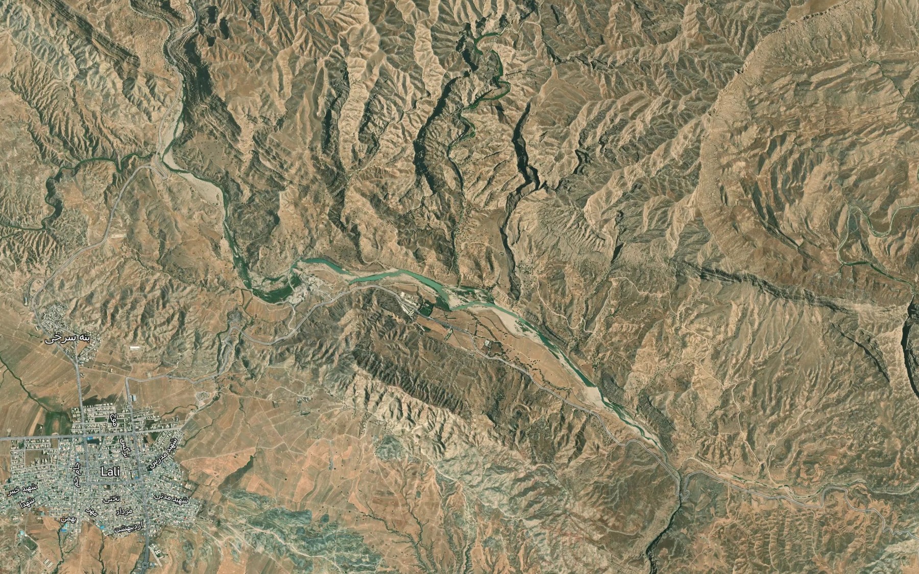 Satellite map of the Rudkhaneh-ye Ab Varakeh